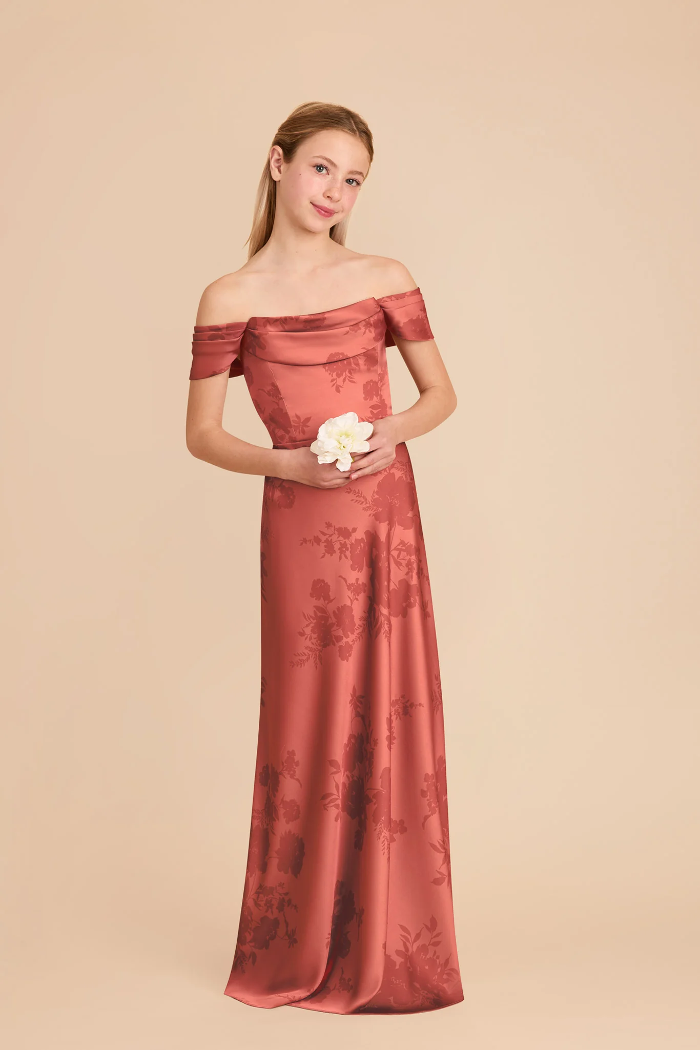 Mimi Junior Matte Satin Dress - Wild Rose Whimsical Blooms - Image 3