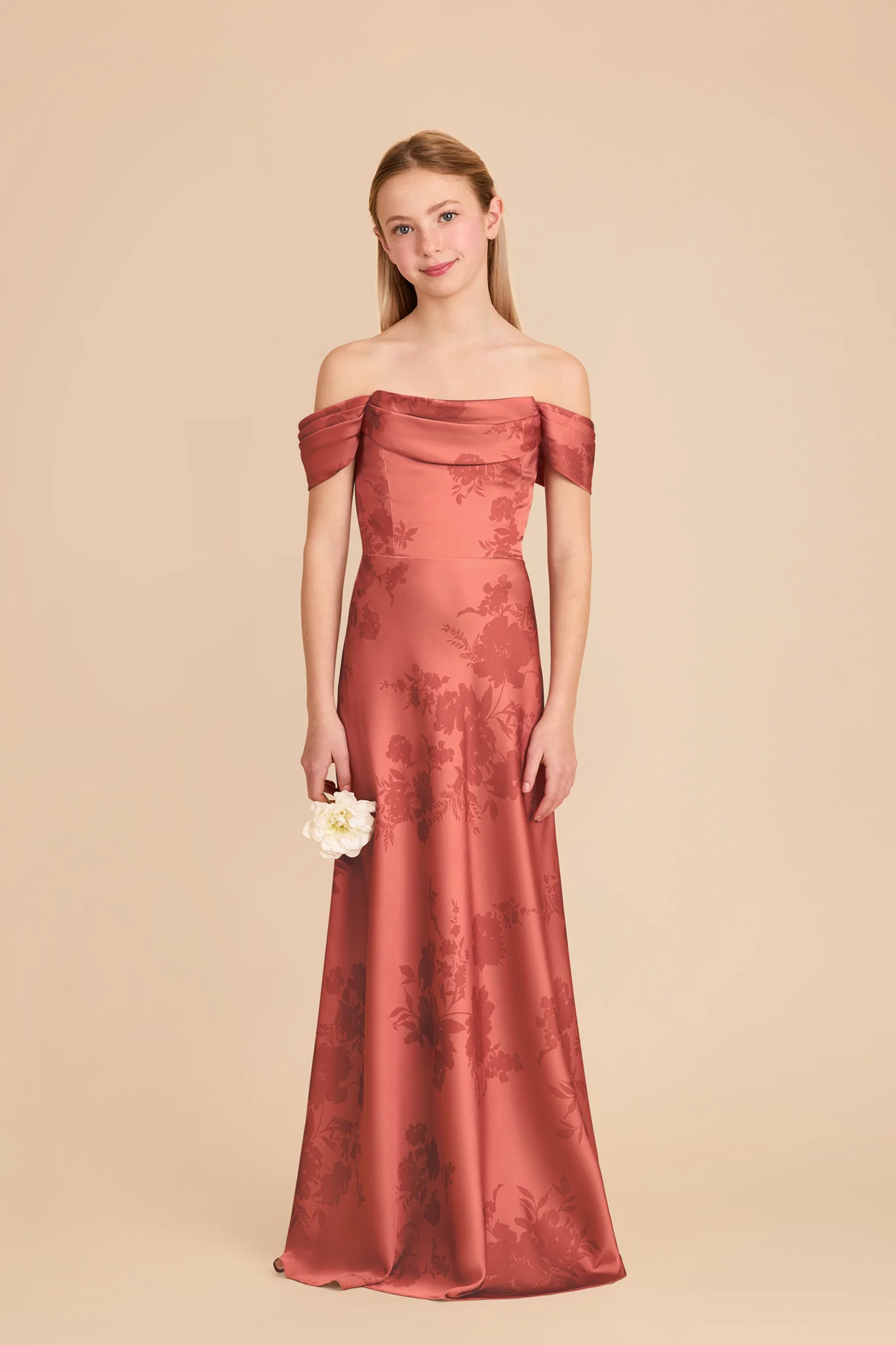 Mimi Junior Matte Satin Dress - Wild Rose Whimsical Blooms - Image 4
