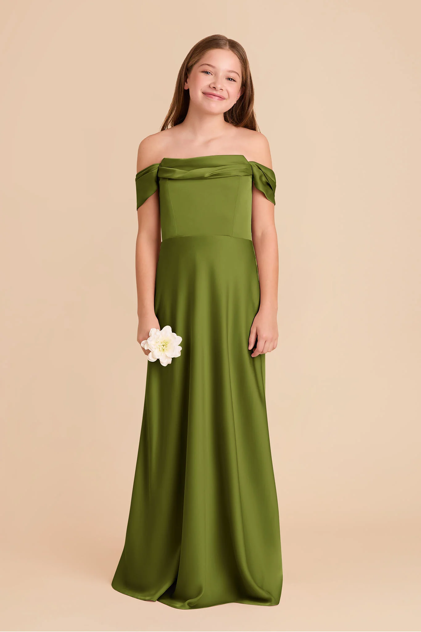 Mimi Matte Satin Junior Dress - Cactus - Image 2