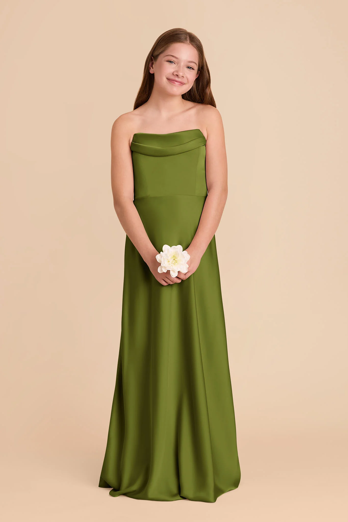 Mimi Matte Satin Junior Dress - Cactus - Image 3