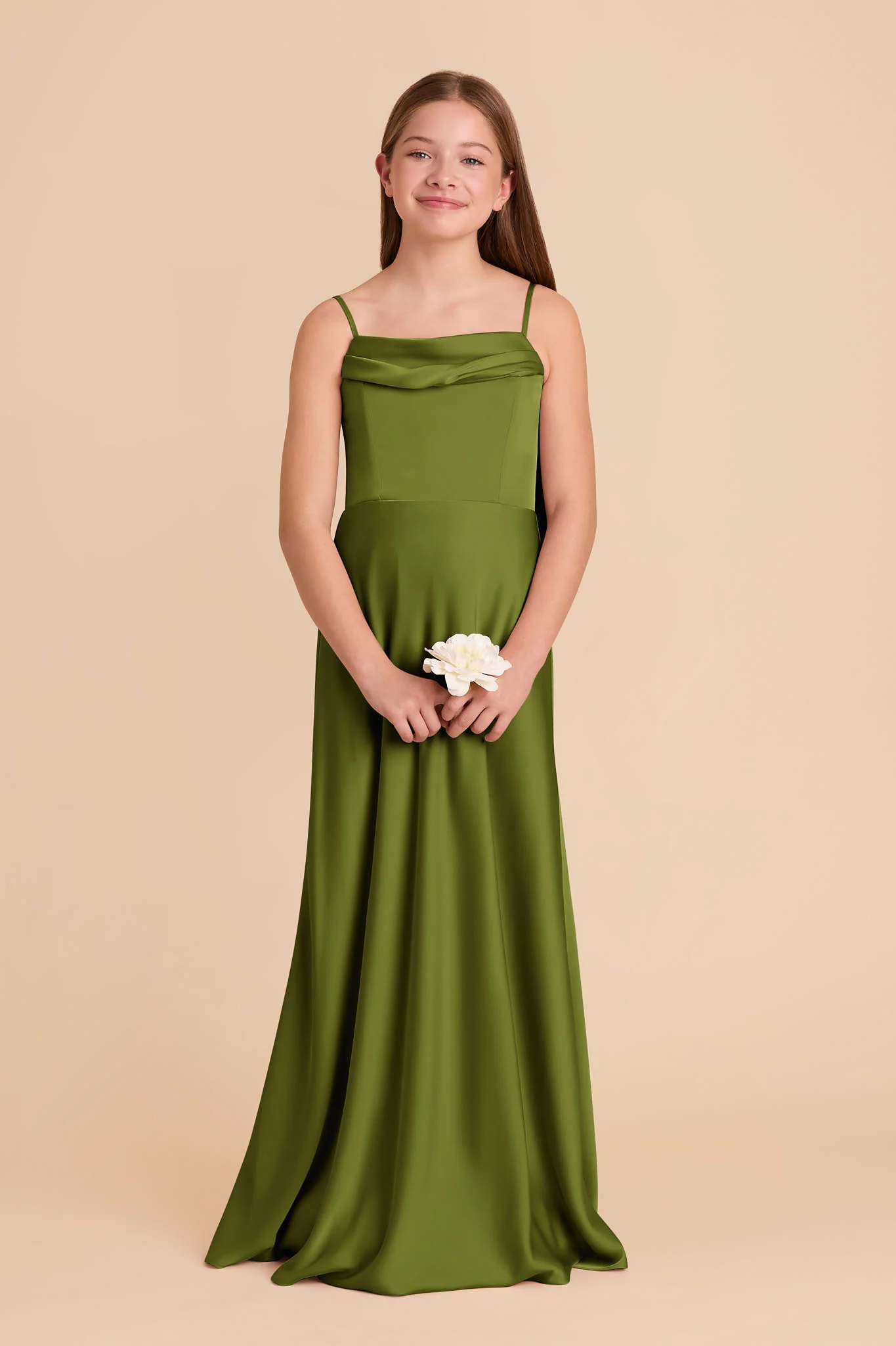 Mimi Matte Satin Junior Dress - Cactus - Image 4