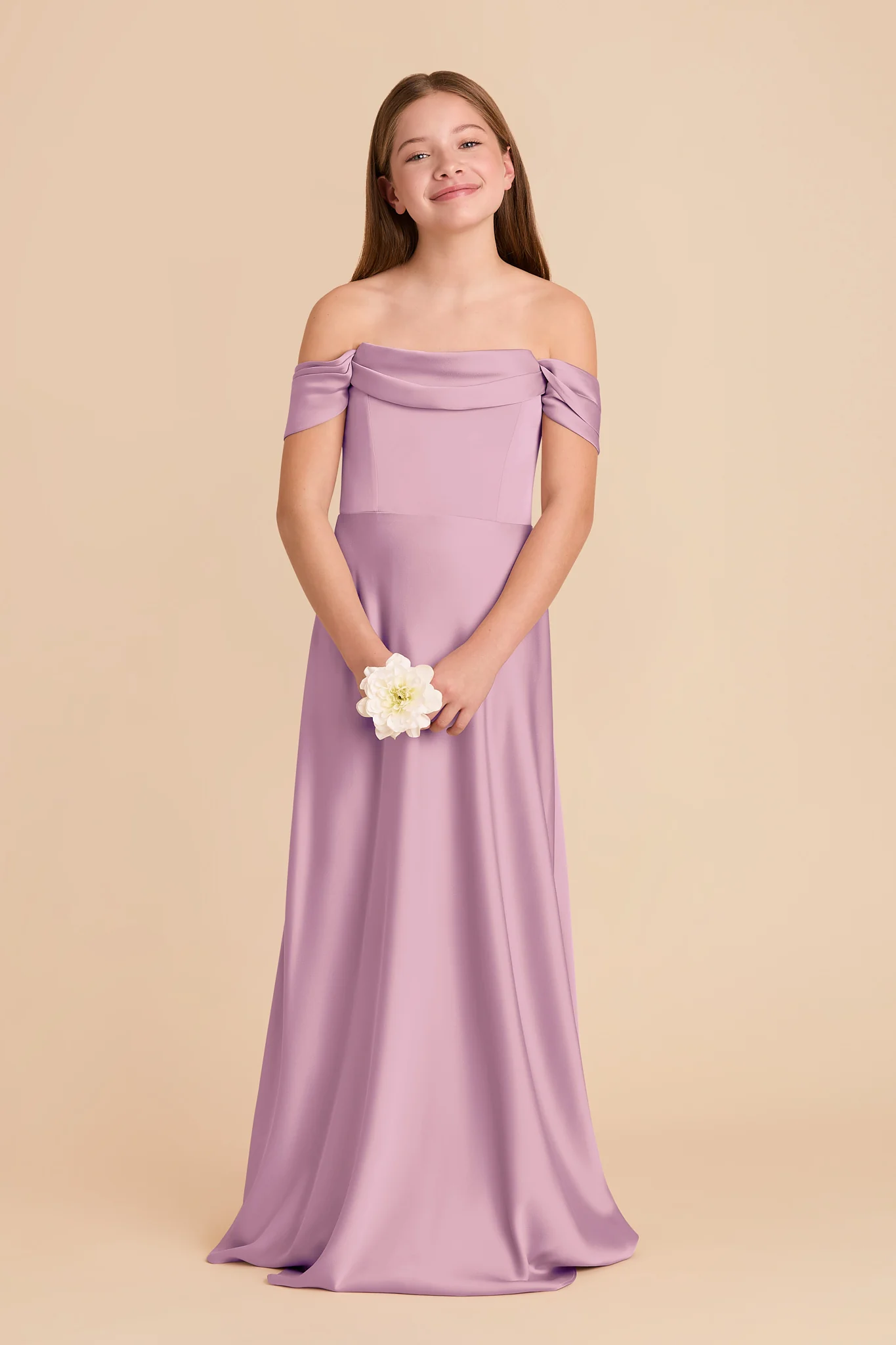 Mimi Matte Satin Junior Dress - Orchid - Image 3