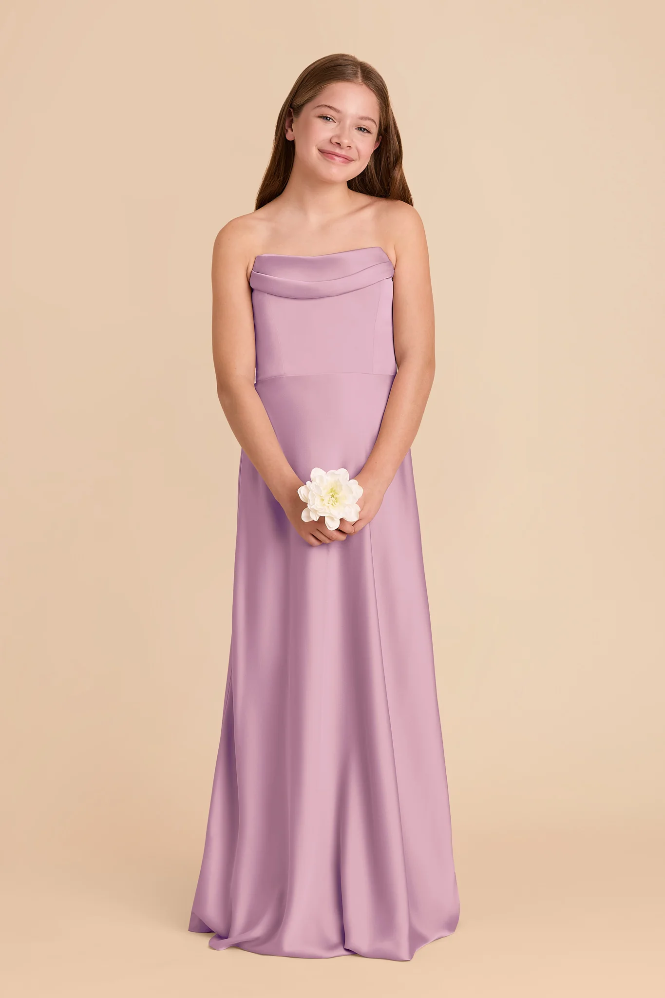 Mimi Matte Satin Junior Dress - Orchid - Image 4