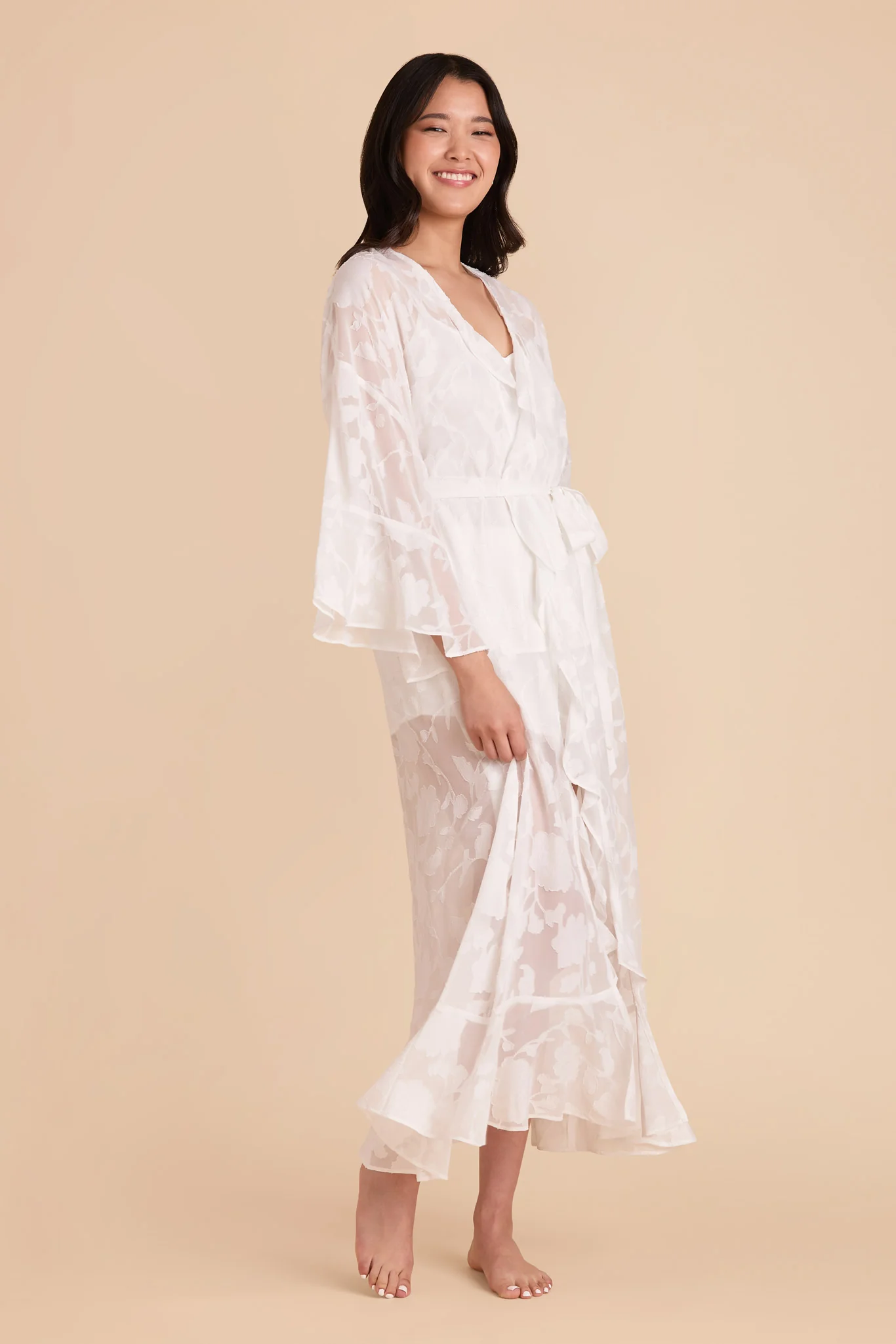 Minnie Jacquard Bridal Robe - White - Image 7
