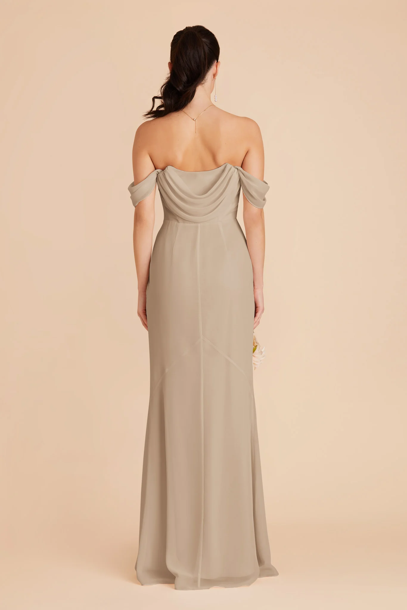 Mira Chiffon Dress - Almond - Image 10
