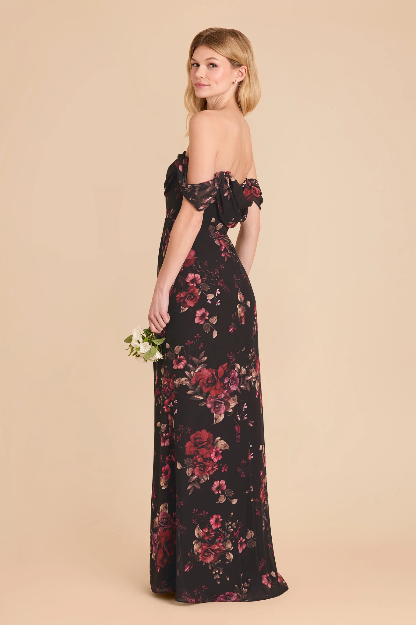 Mira Chiffon Dress - Black Fleurs D'Amour - Image 5