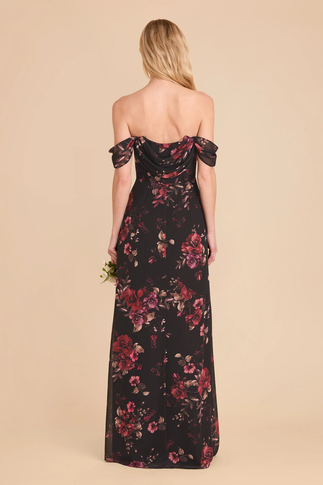 Mira Chiffon Dress - Black Fleurs D'Amour - Image 6