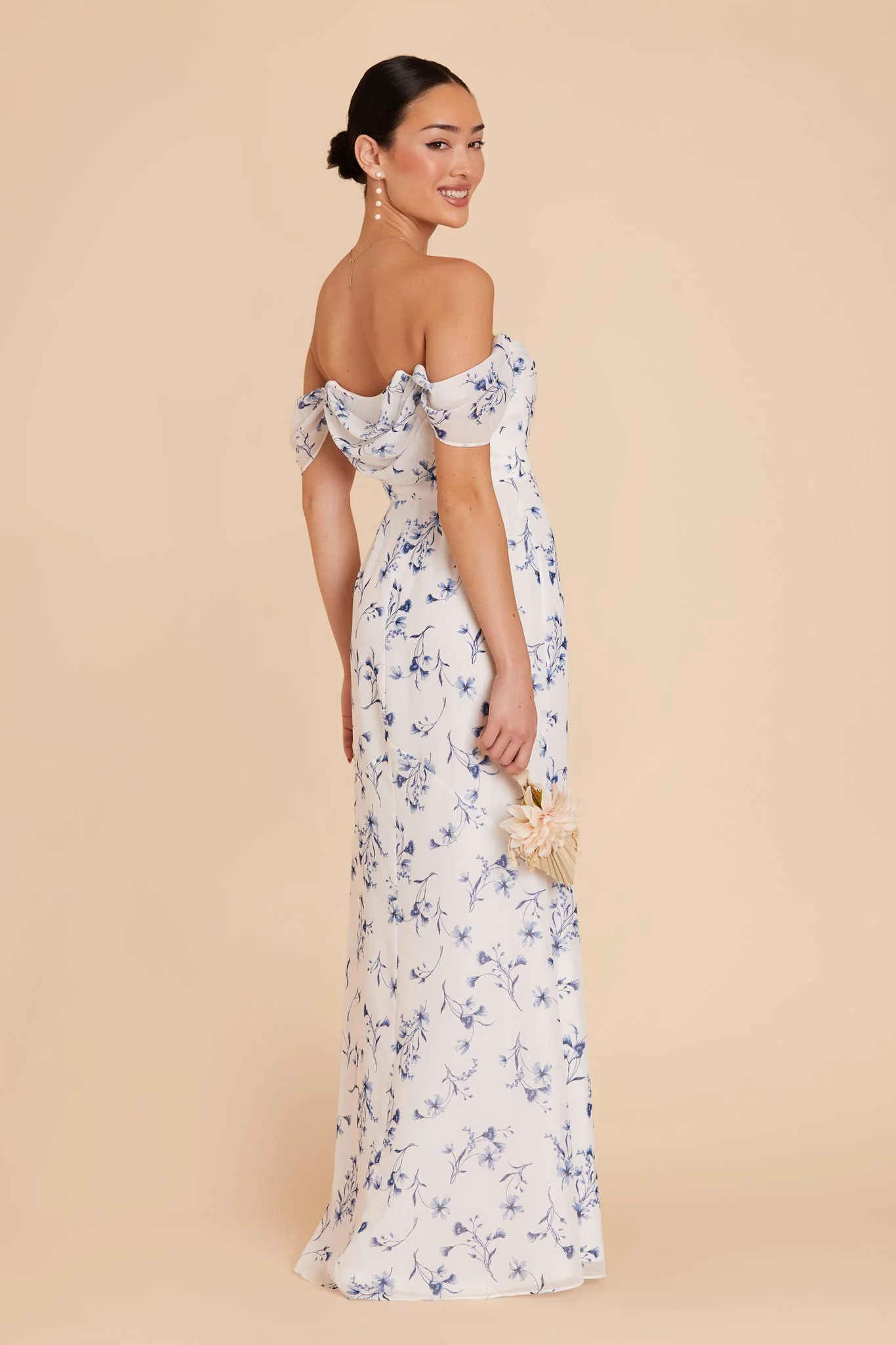 Mira Chiffon Dress - Blue Le Fleur - Image 10
