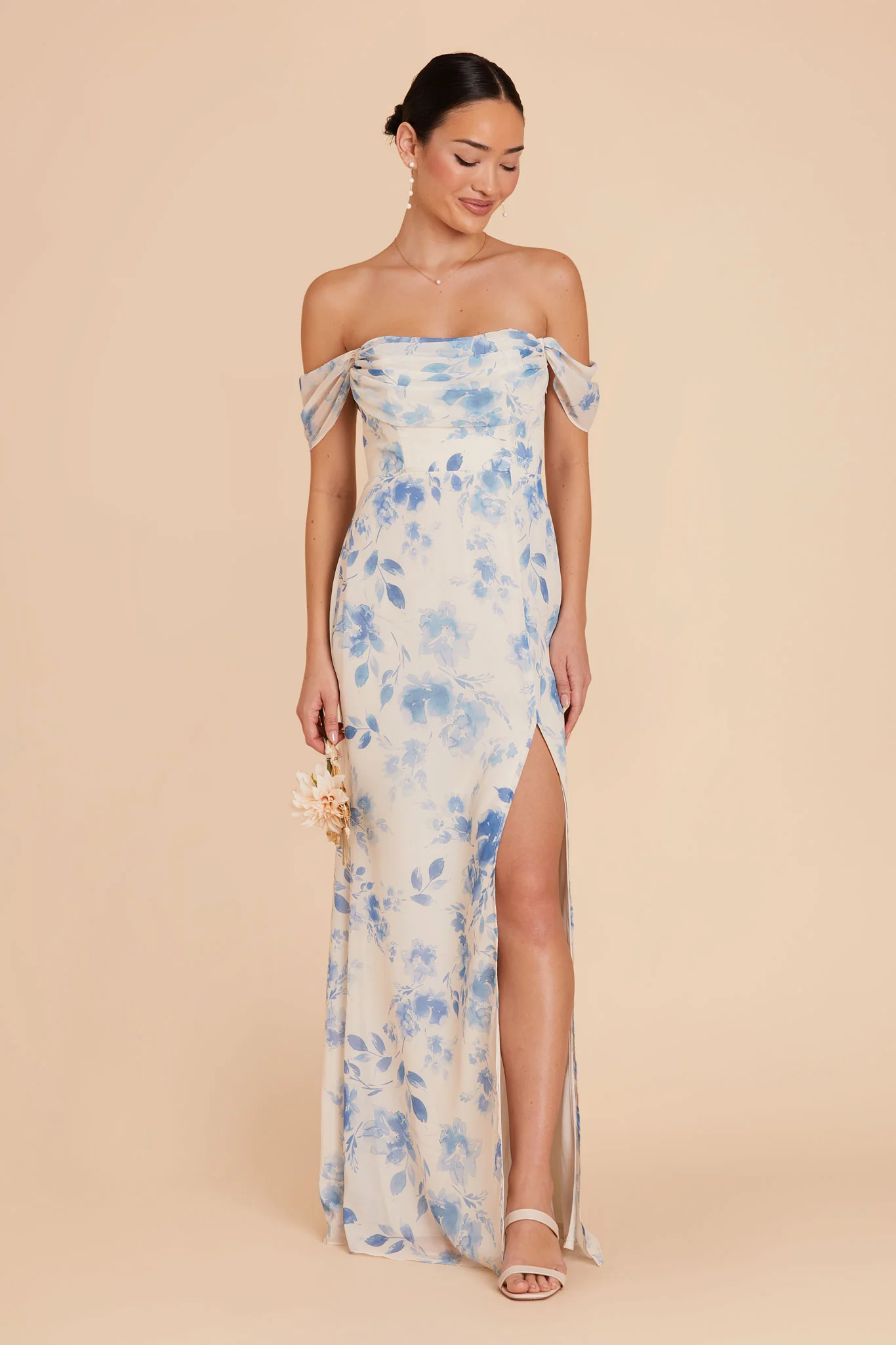 Mira Chiffon Dress - Blue Rococo Floral - Image 3