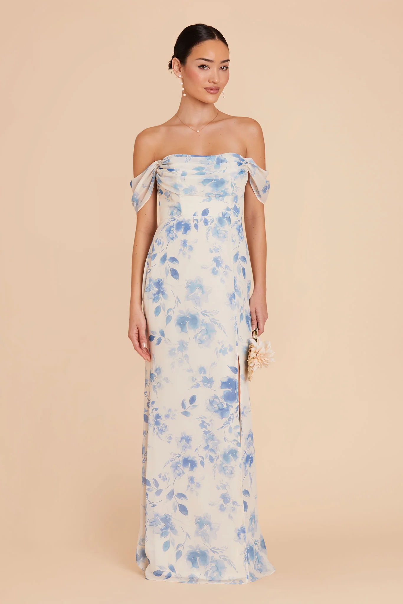 Mira Chiffon Dress - Blue Rococo Floral - Image 5
