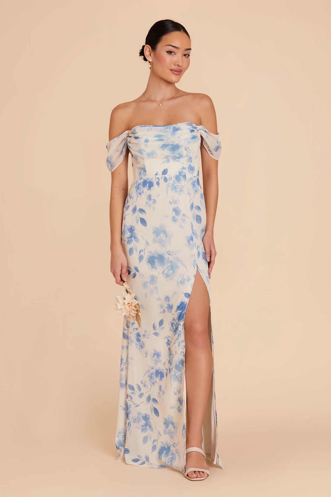 Mira Chiffon Dress - Blue Rococo Floral - Image 6