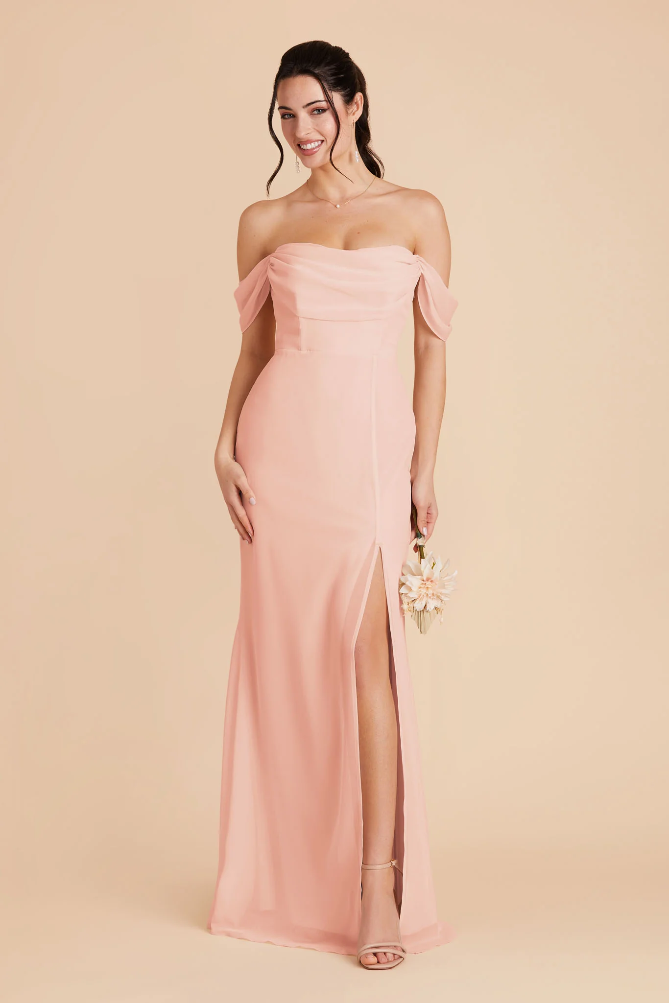 Mira Chiffon Dress - Blush Pink - Image 4