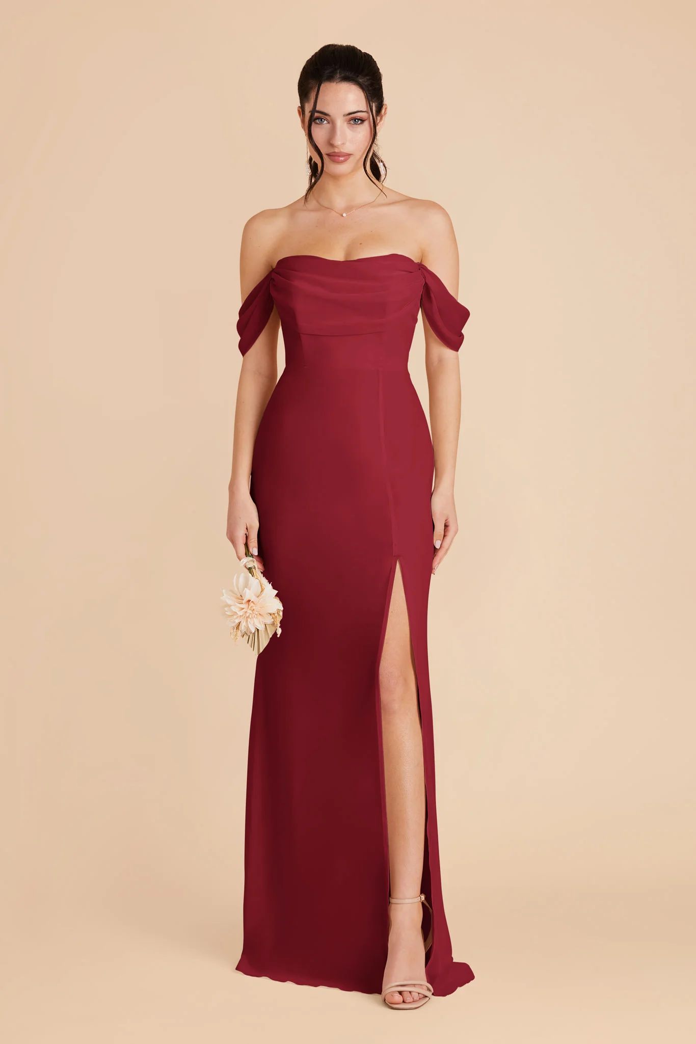 Swatch - Chiffon in Burgundy - Image 3
