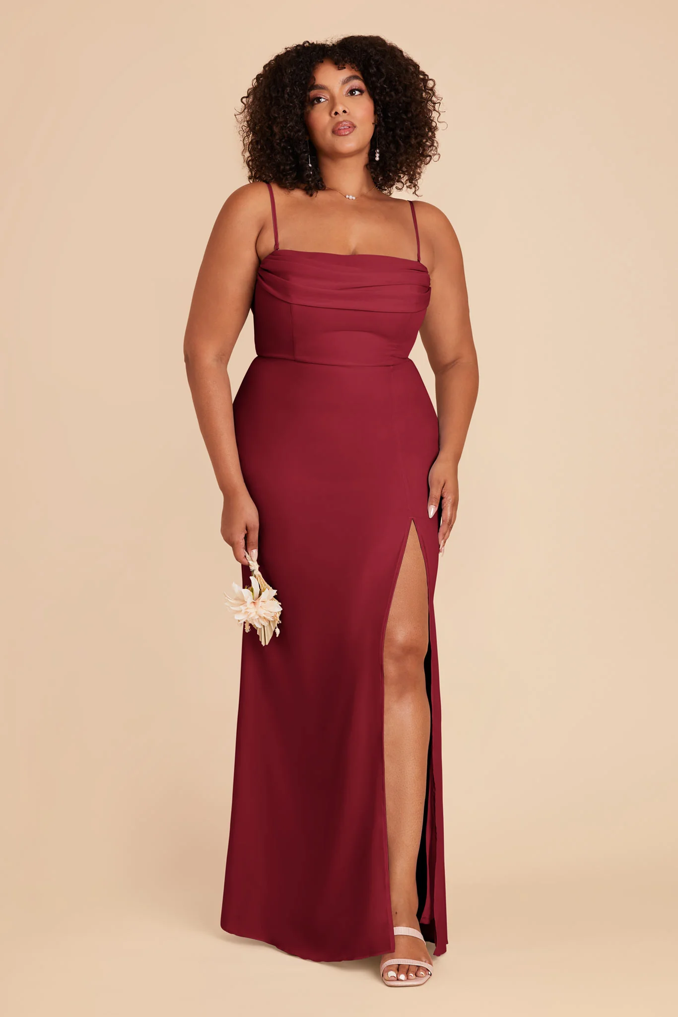 Mira Chiffon Dress - Burgundy - Image 6