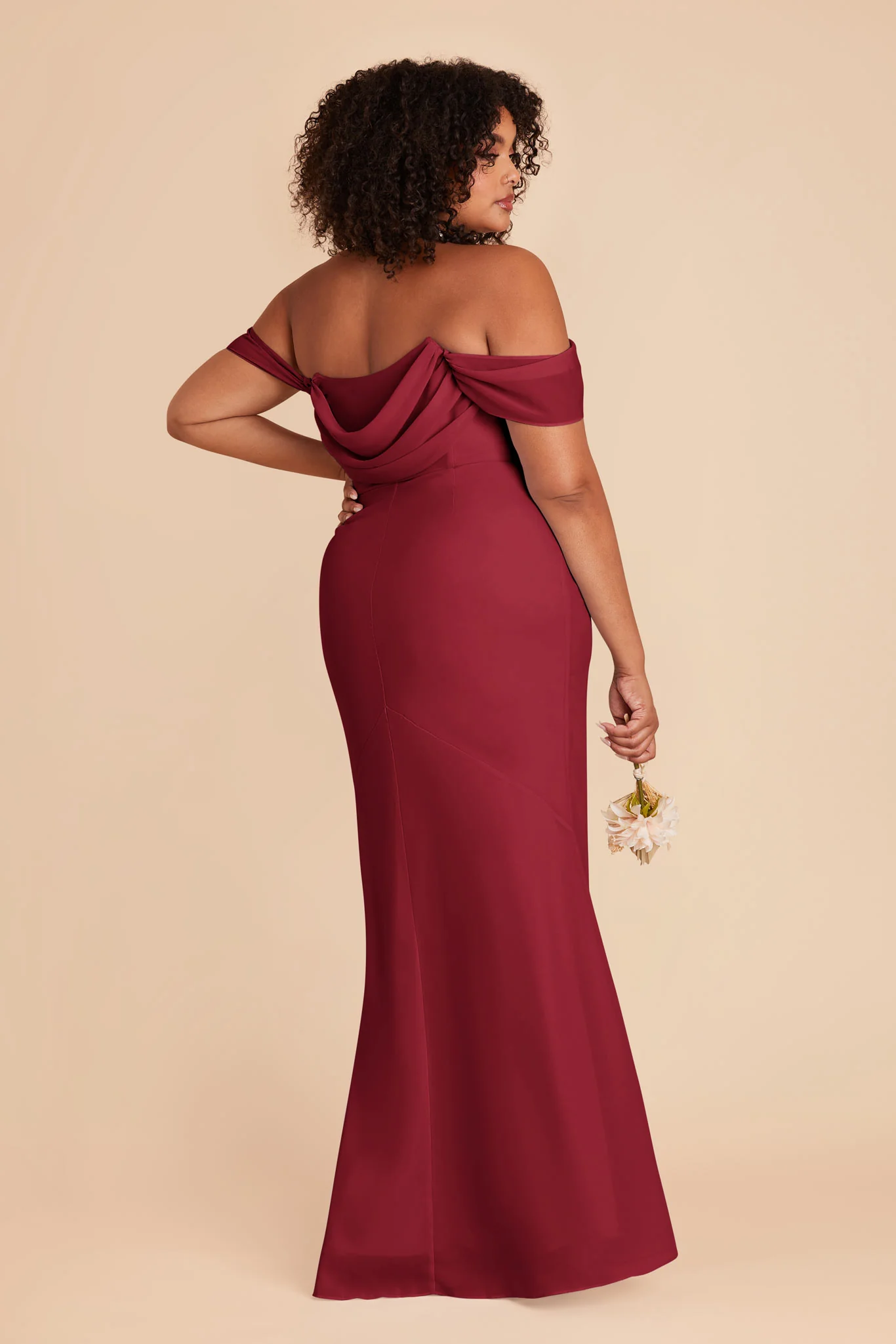 Mira Chiffon Dress - Burgundy - Image 7
