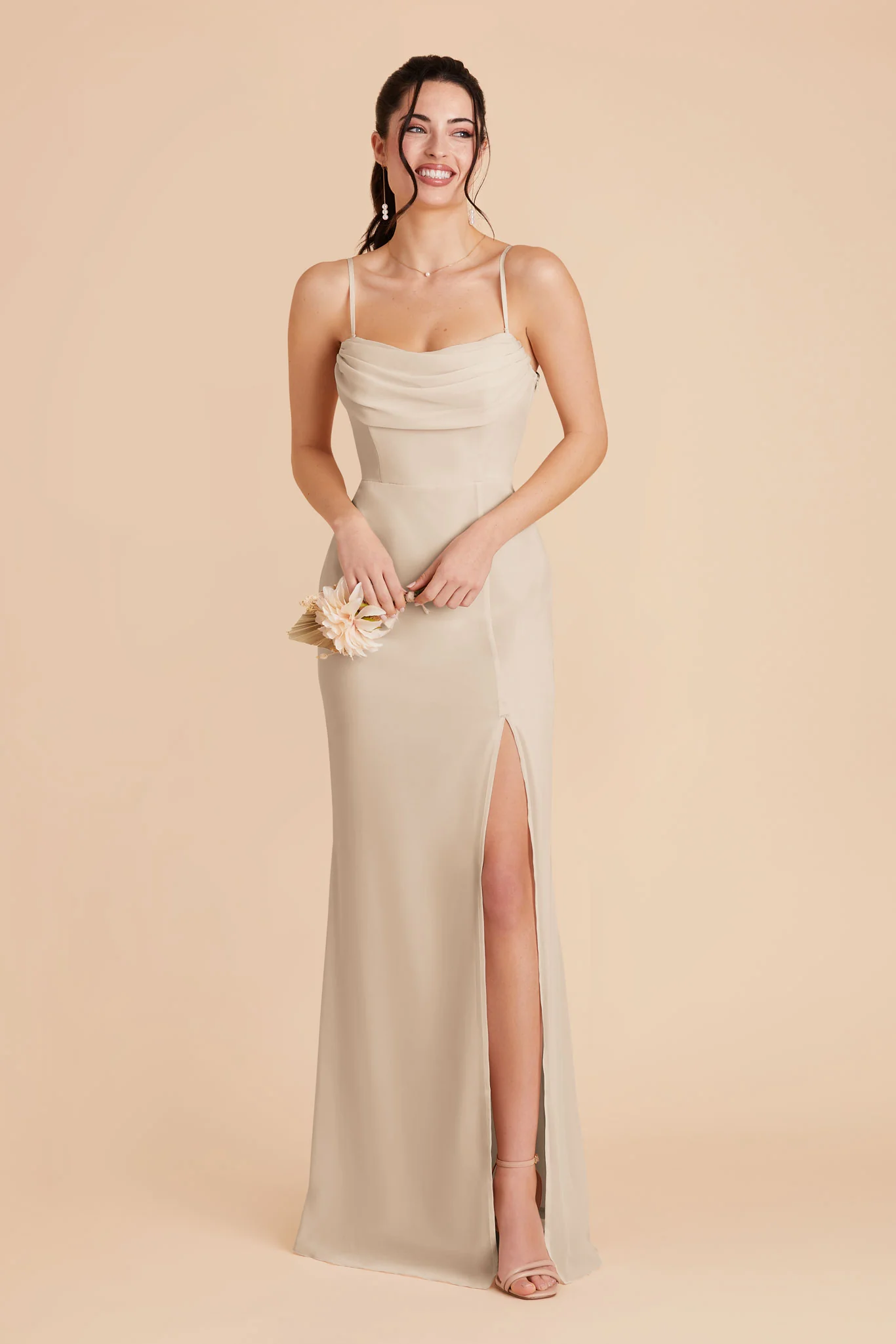 Mira Chiffon Dress - Classic Champagne - Image 7