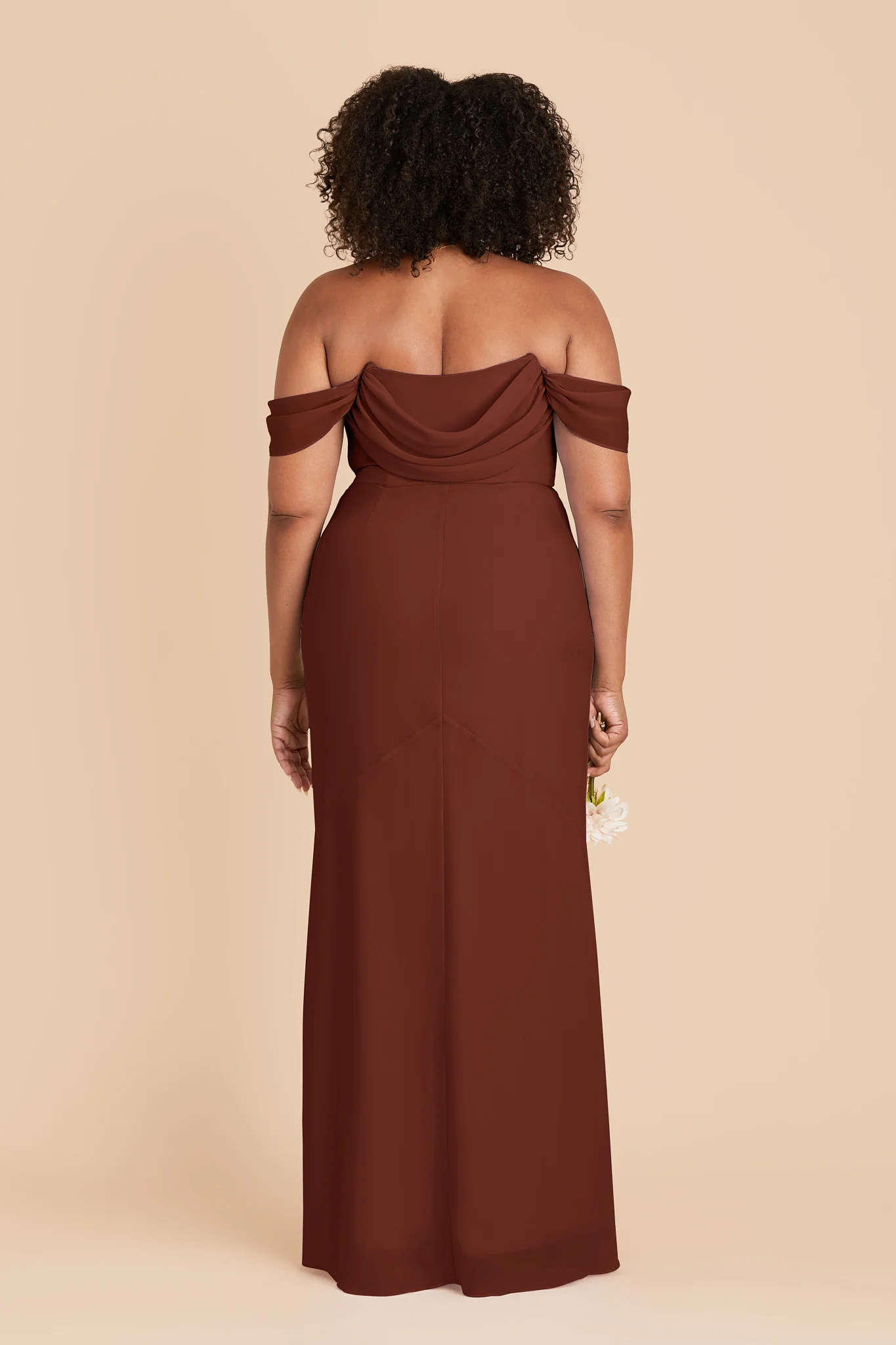 Mira Chiffon Dress - Cognac - Image 9