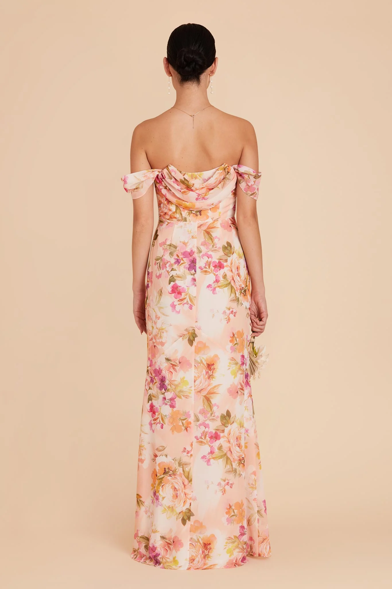Mira Chiffon Dress - Coral Sunset Peonies - Image 7