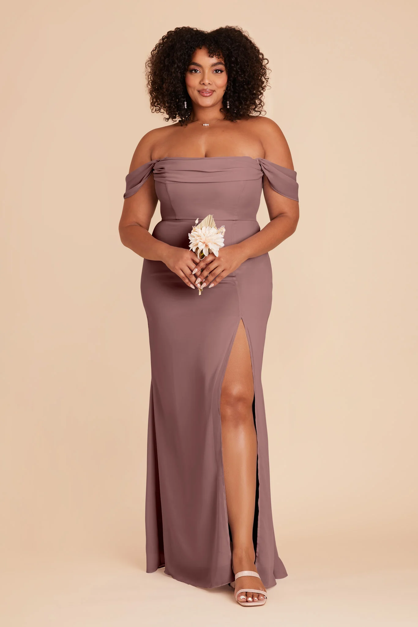 Mira Chiffon Dress - Dark Mauve - Image 10
