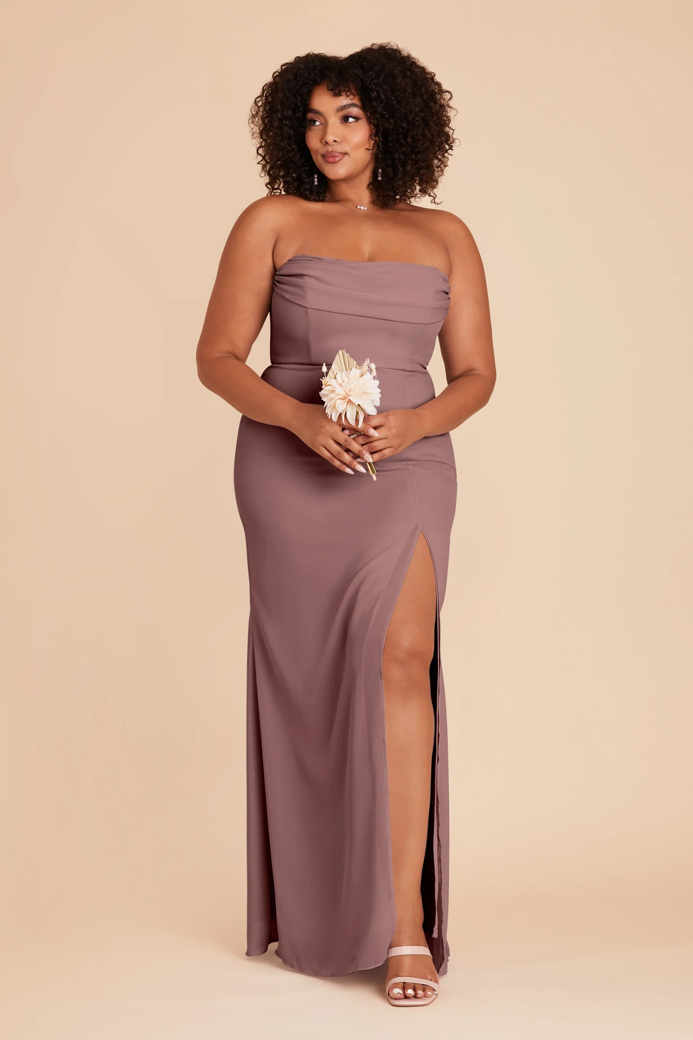 Mira Chiffon Dress - Dark Mauve - Image 13