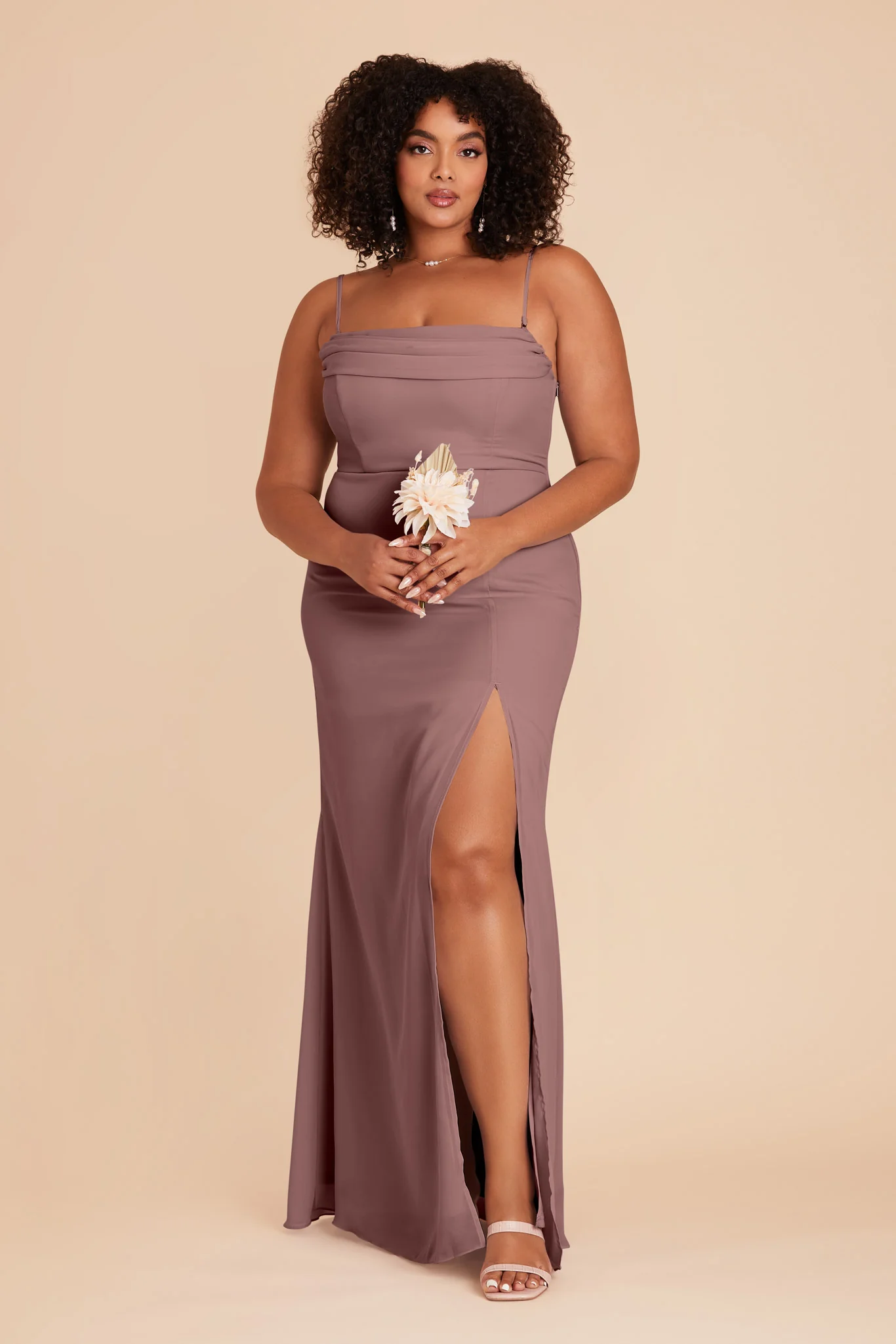 Mira Chiffon Dress - Dark Mauve - Image 2