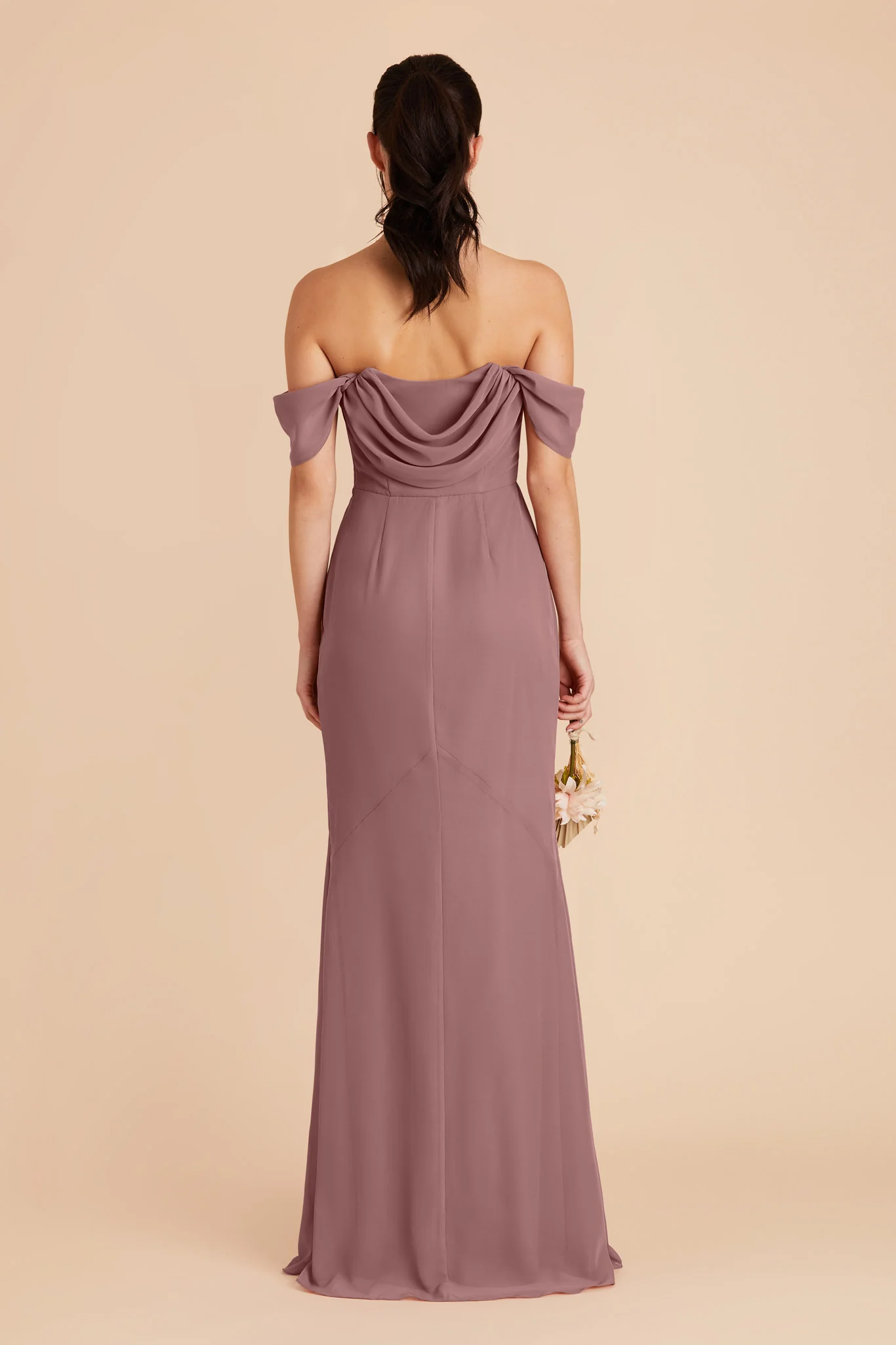 Mira Chiffon Dress - Dark Mauve - Image 9