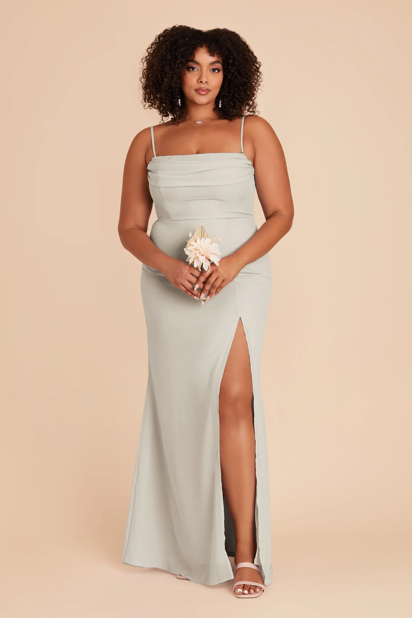 Mira Chiffon Dress - Dove Gray - Image 15