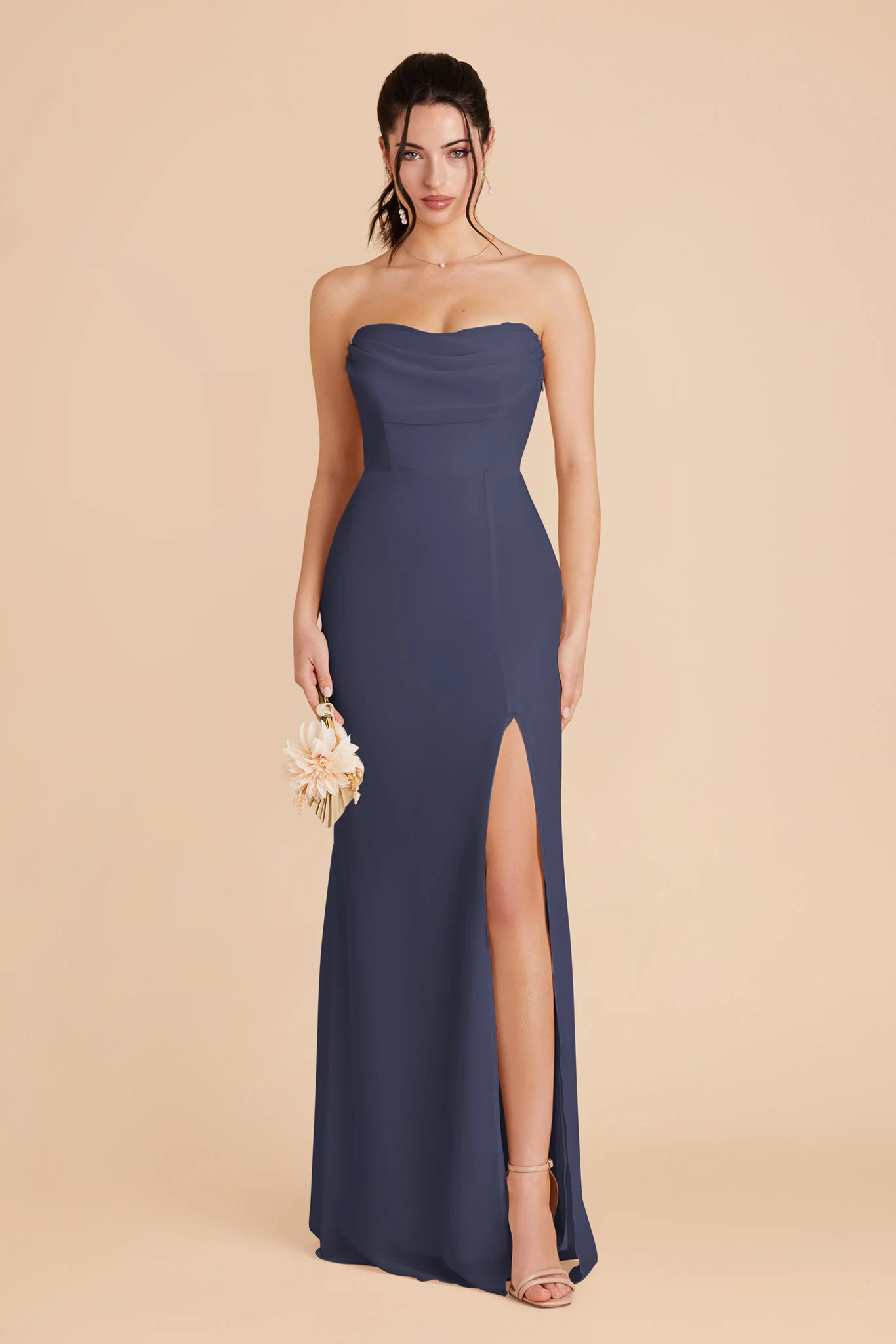 Mira Chiffon Dress - Dusk Blue - Image 3