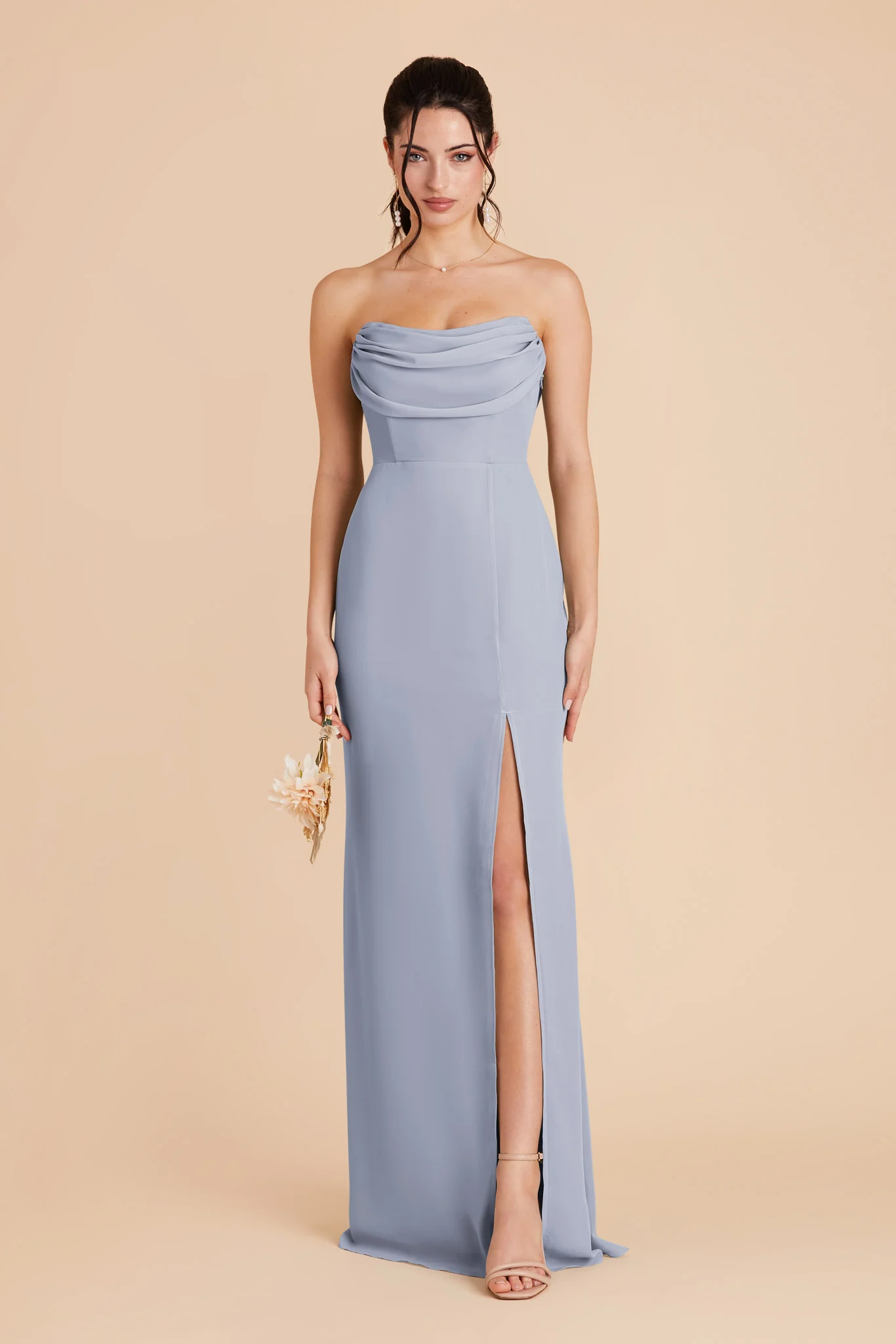 Mira Chiffon Dress - Dusty Blue - Image 7