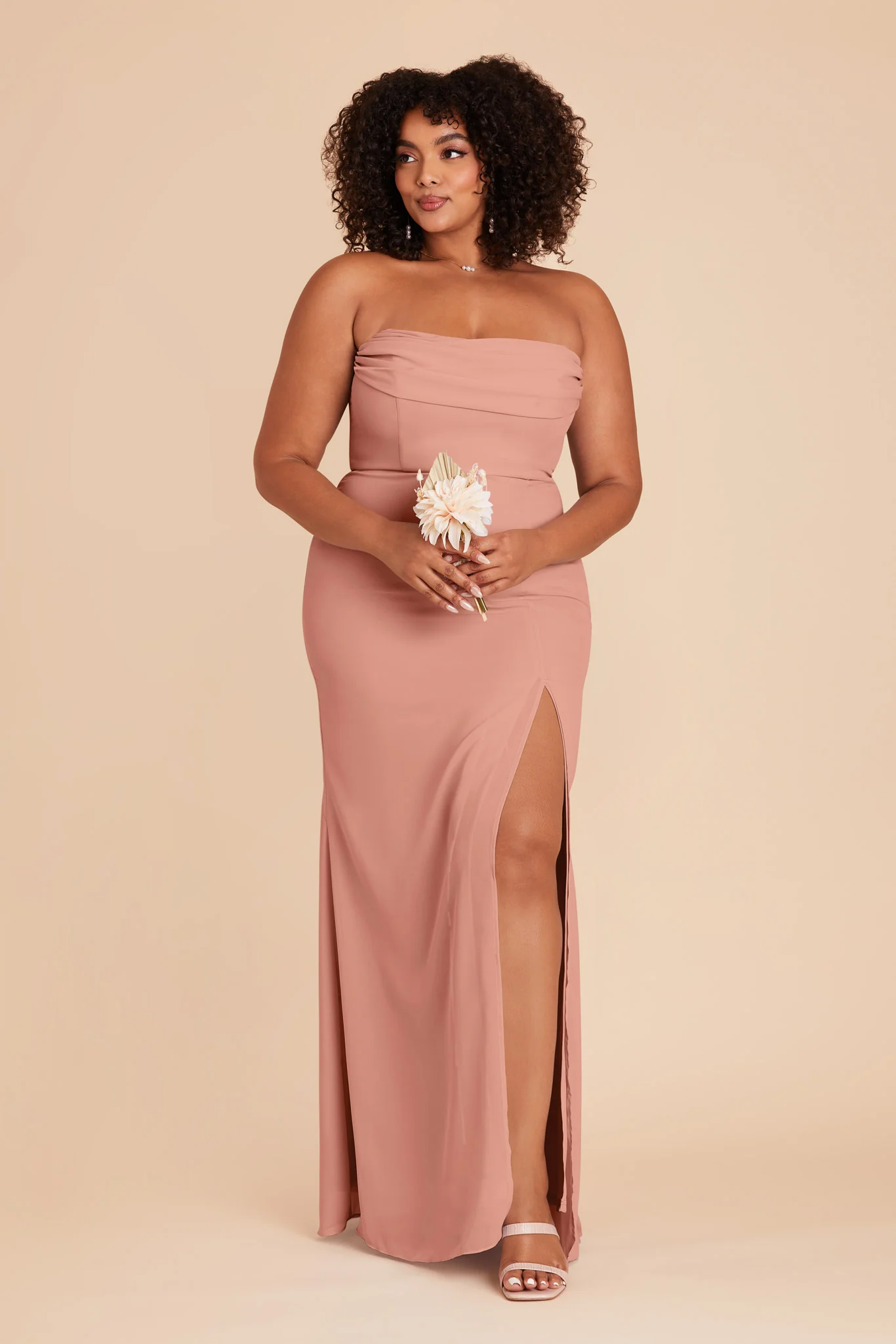 Mira Chiffon Dress - Dusty Rose - Image 11