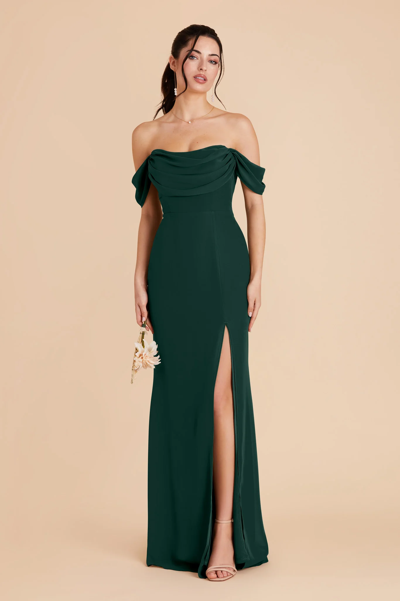 Mira Chiffon Dress - Emerald - Image 5