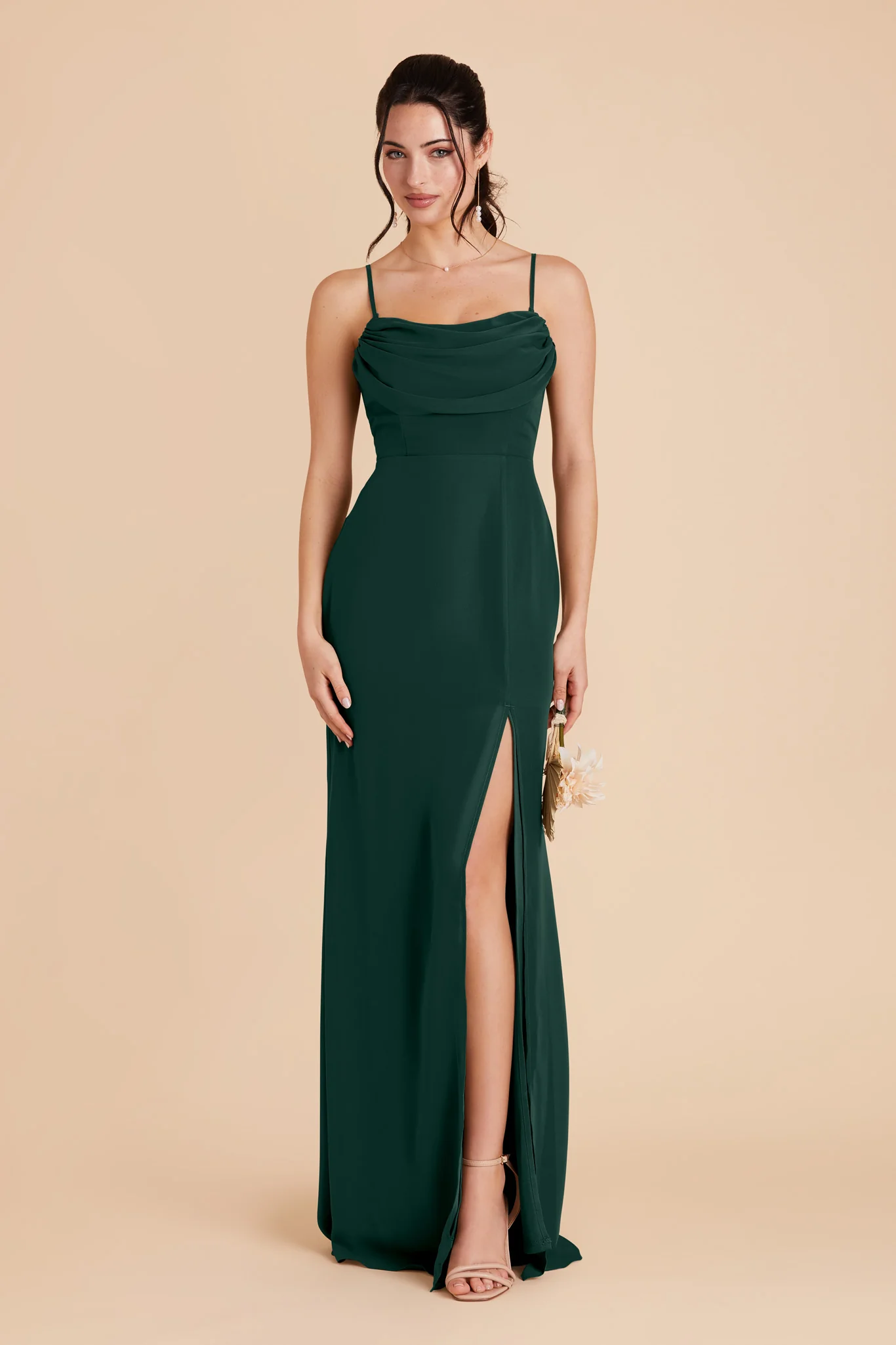 Mira Chiffon Dress - Emerald - Image 8