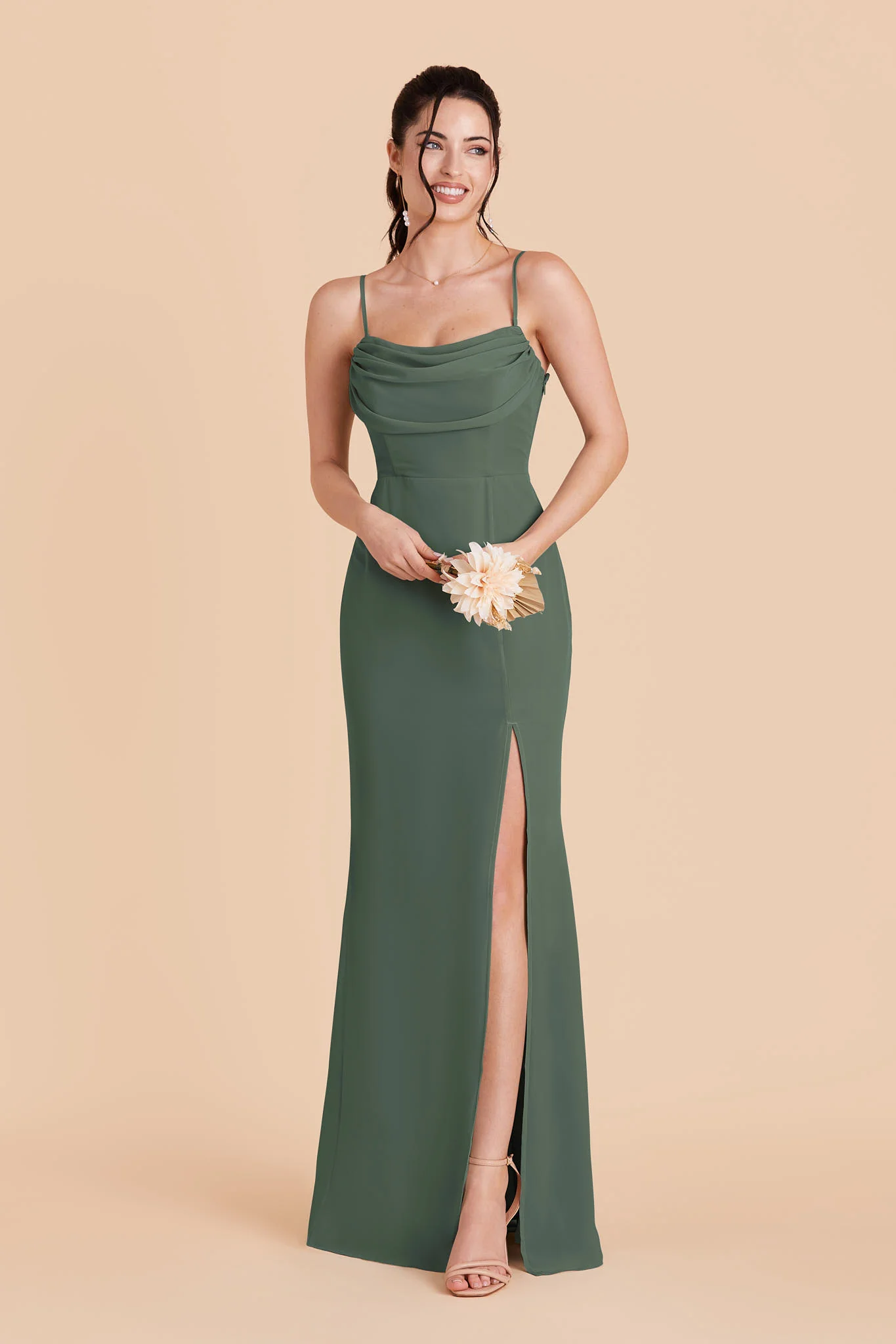 Mira Chiffon Dress - Eucalyptus - Image 3