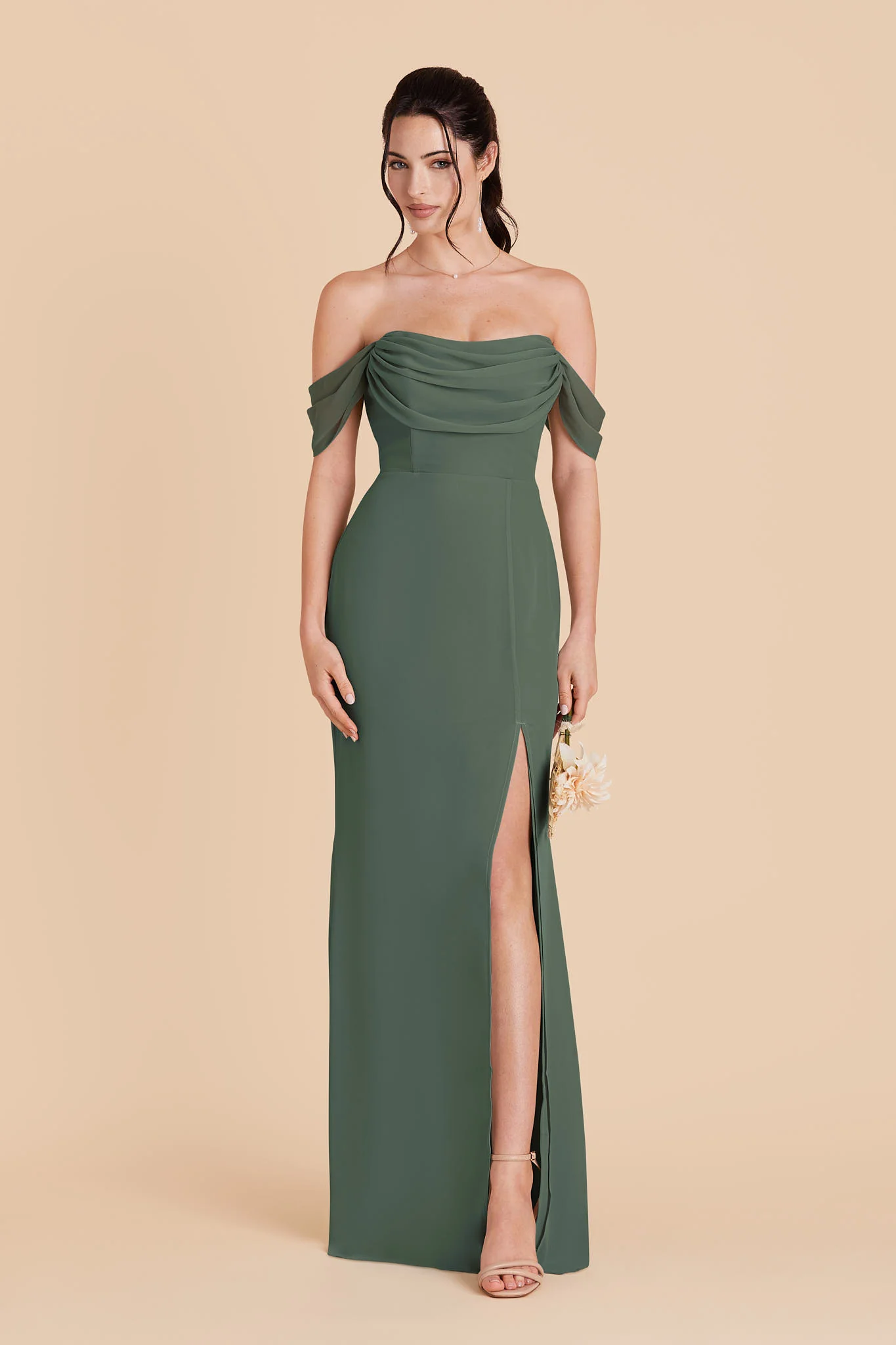 Mira Chiffon Dress - Eucalyptus - Image 5