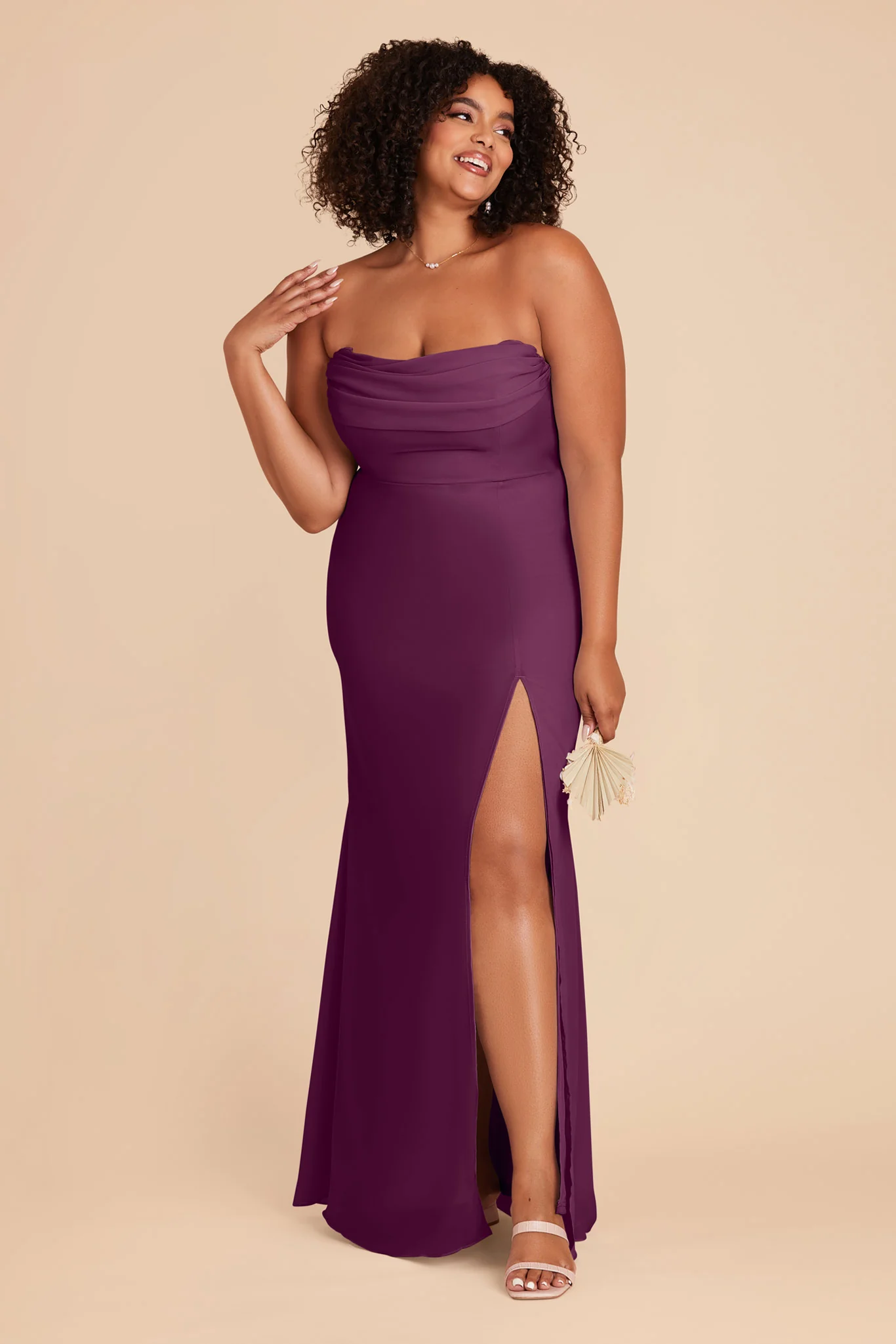 Mira Chiffon Dress - Fig - Image 6