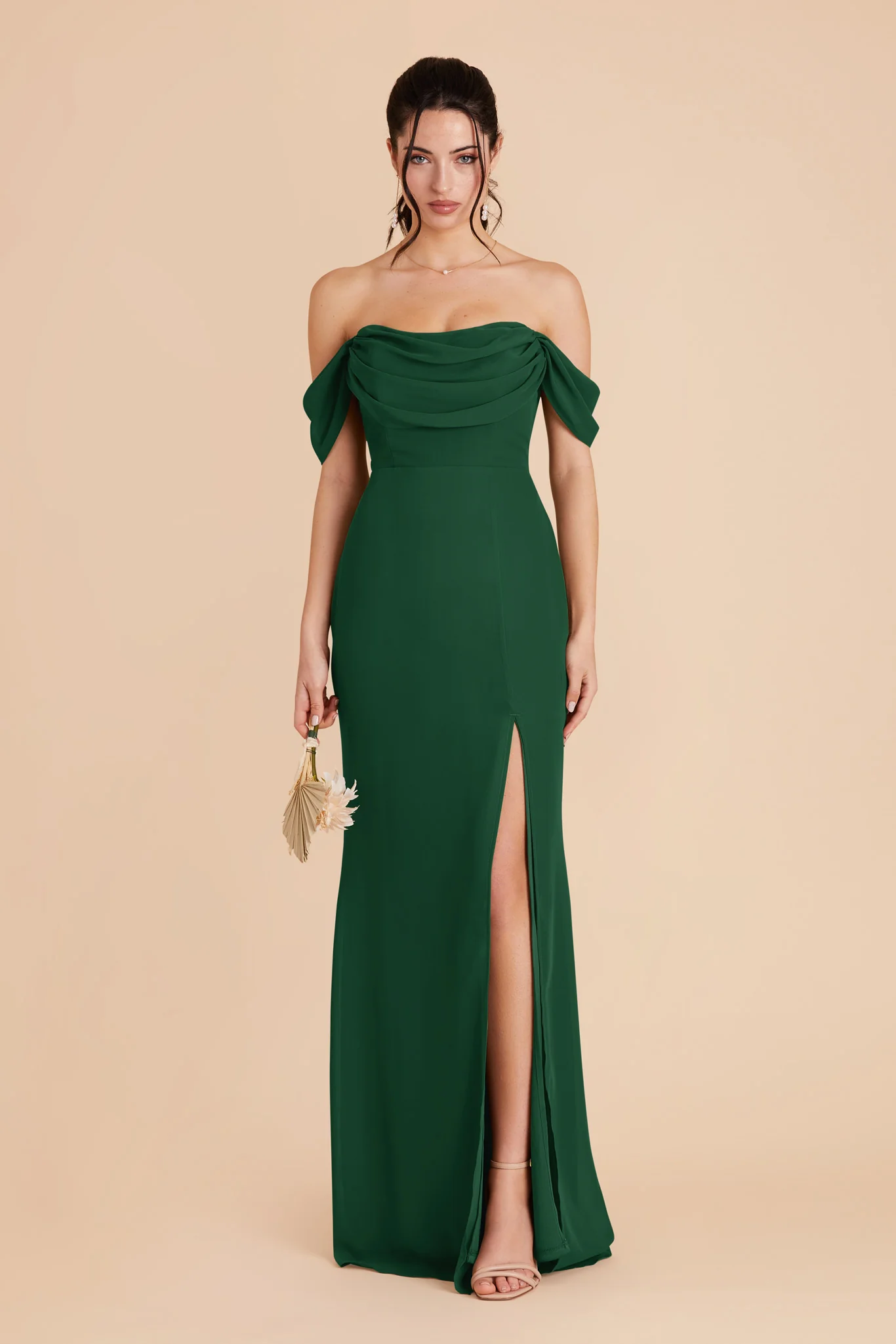 Mira Chiffon Dress - Forest Green
