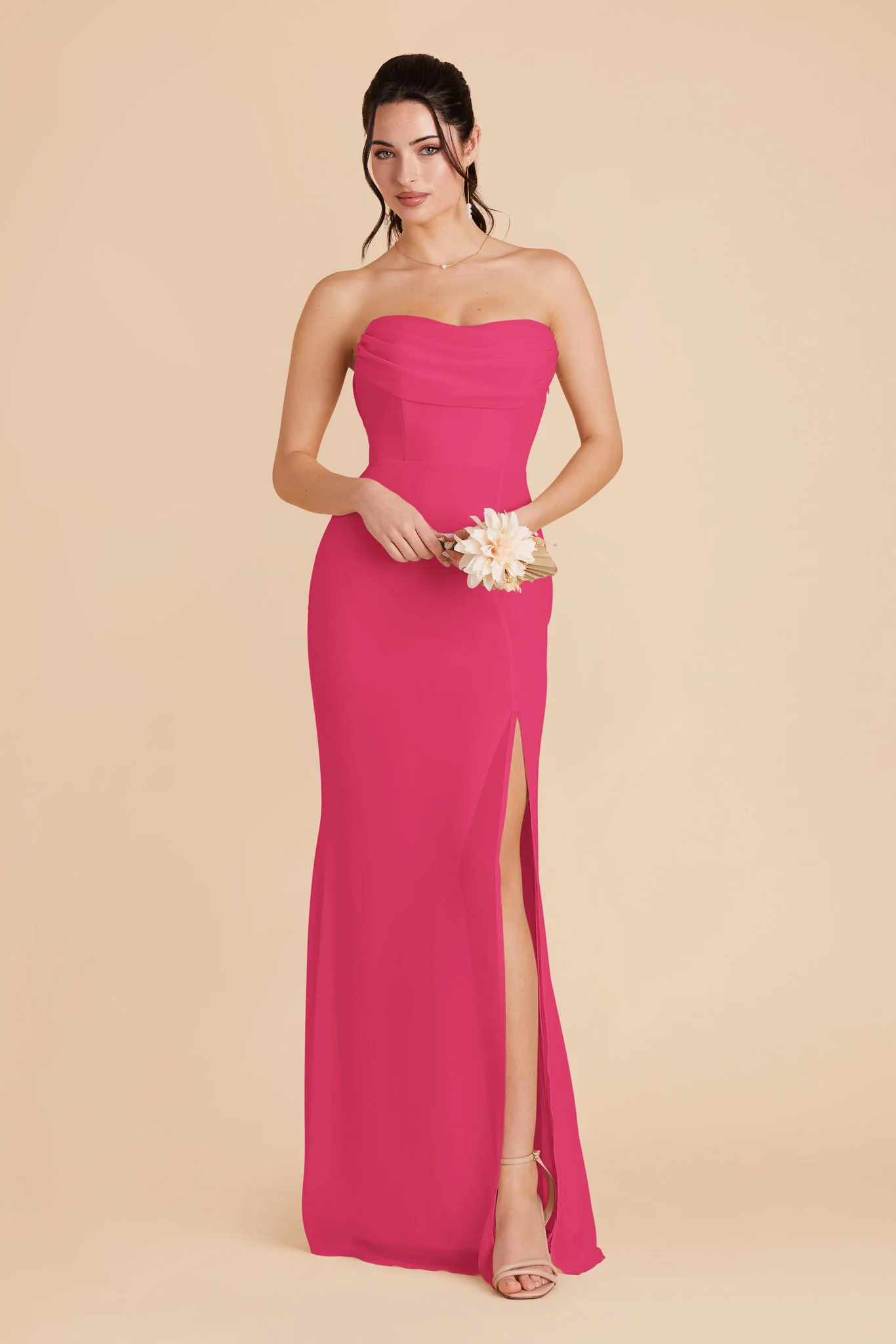 Mira Chiffon Dress - Fuchsia - Image 4