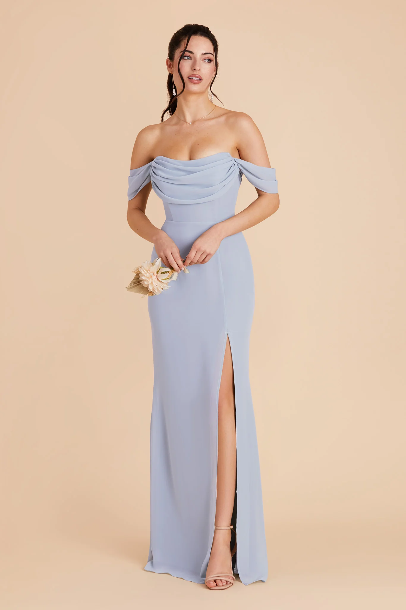 Mira Chiffon Dress - Ice Blue - Image 4