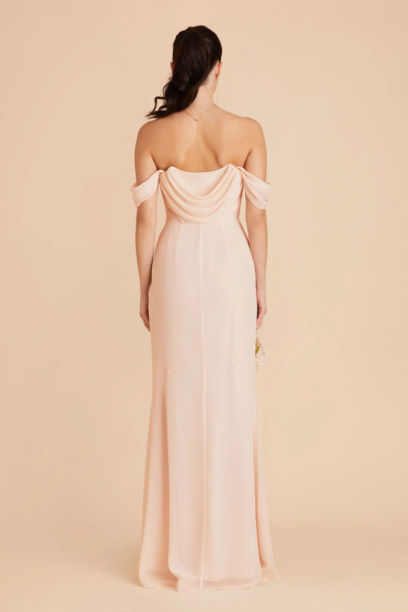 Mira Chiffon Dress - Pale Blush - Image 10