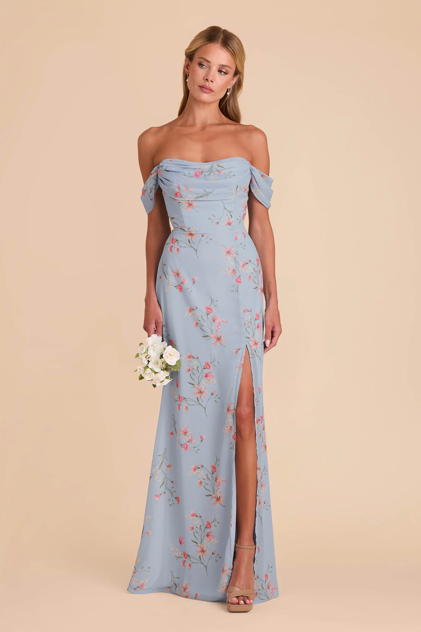 Mira Chiffon Dress - Periwinkle Blue Le Fleur - Image 2