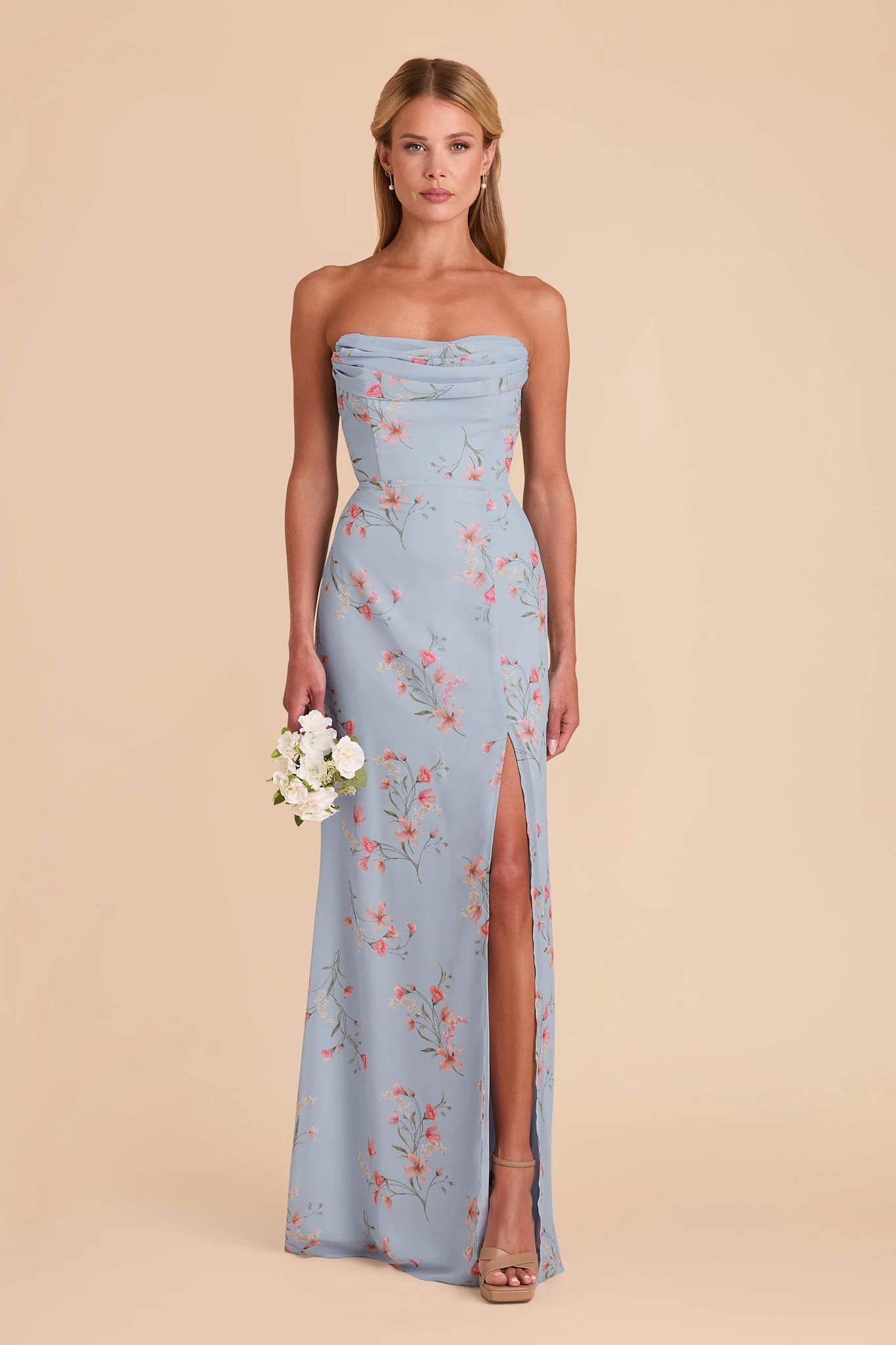 Mira Chiffon Dress - Periwinkle Blue Le Fleur - Image 3