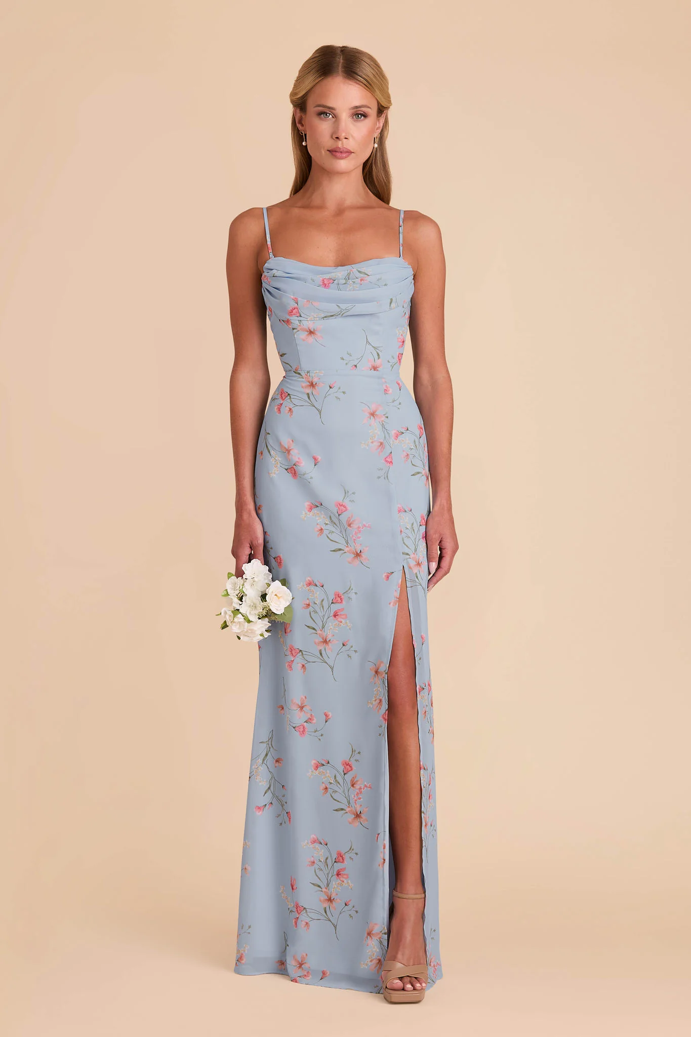 Mira Chiffon Dress - Periwinkle Blue Le Fleur - Image 4