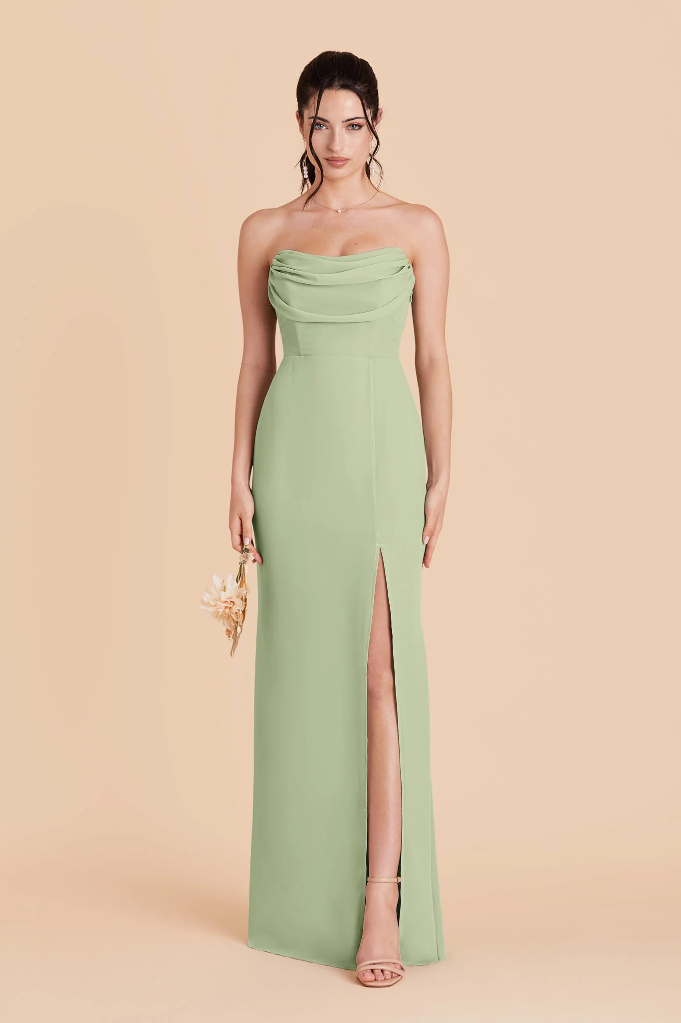 Mira Chiffon Dress - Pistachio
