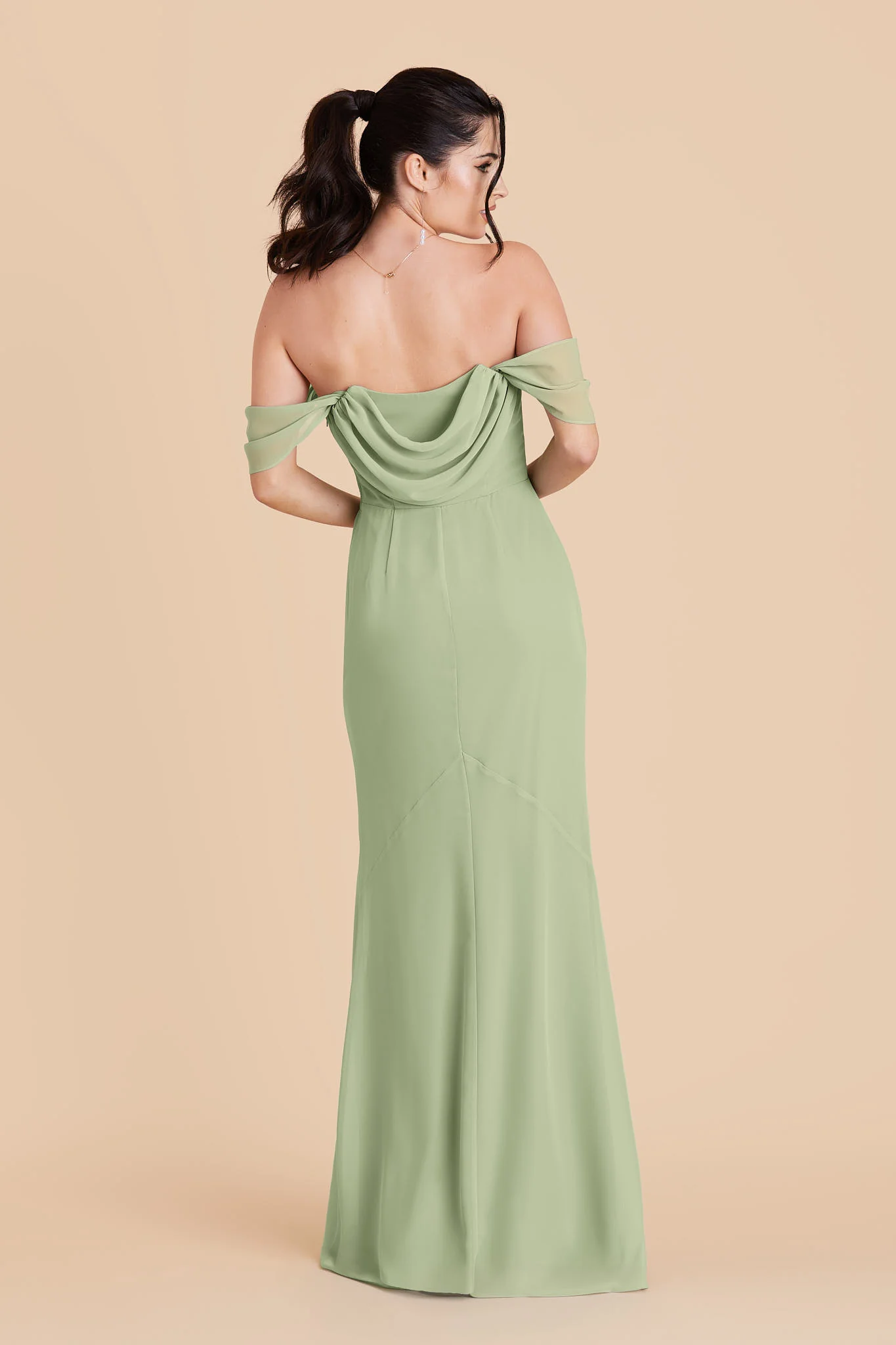 Mira Chiffon Dress - Pistachio - Image 6