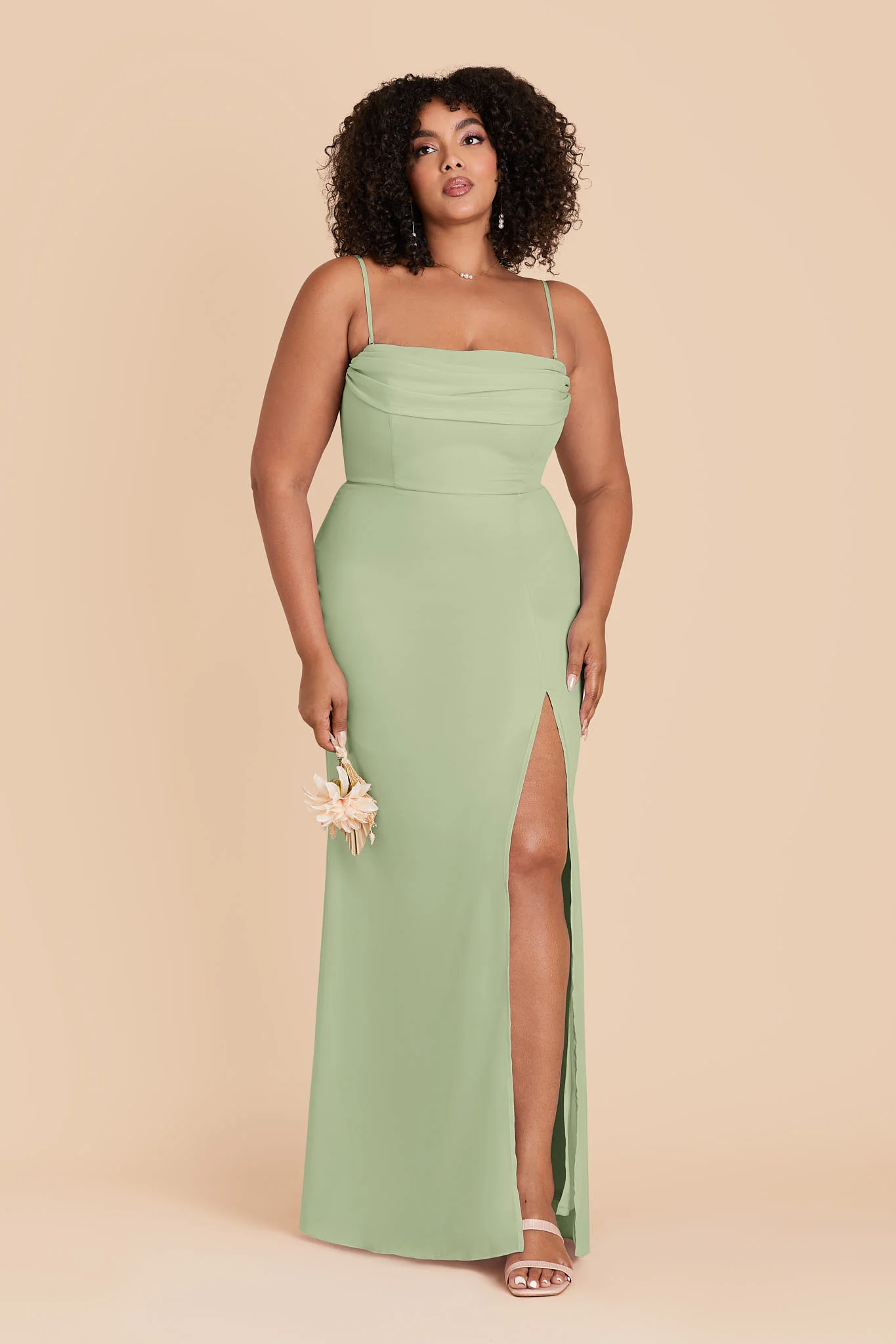 Mira Chiffon Dress - Pistachio - Image 7