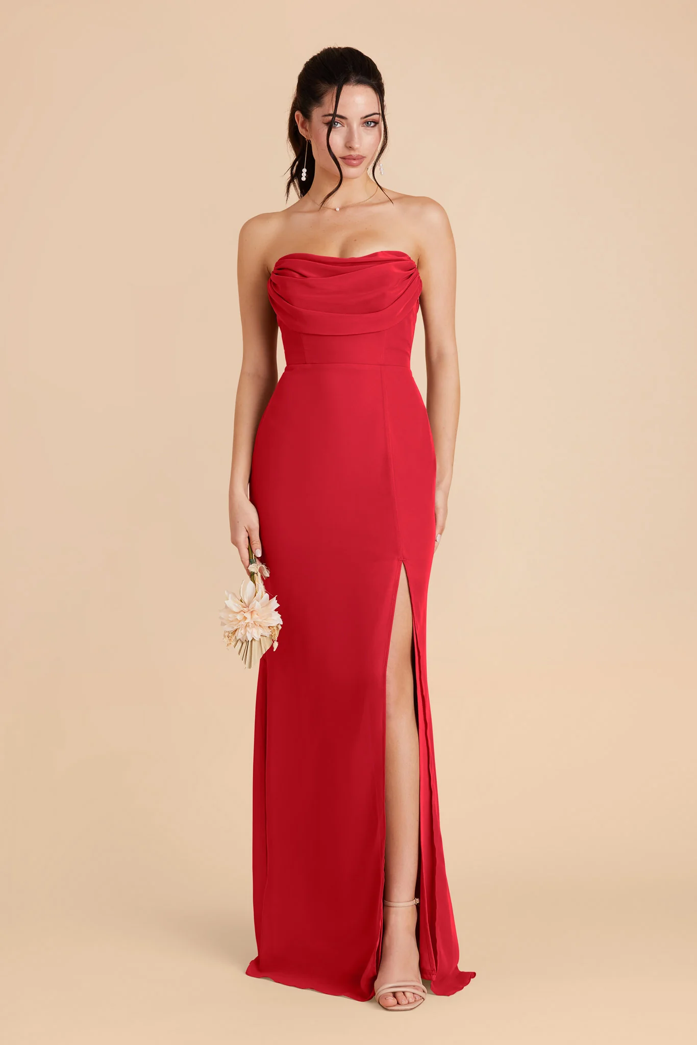 Mira Chiffon Dress - Ruby Red - Image 5