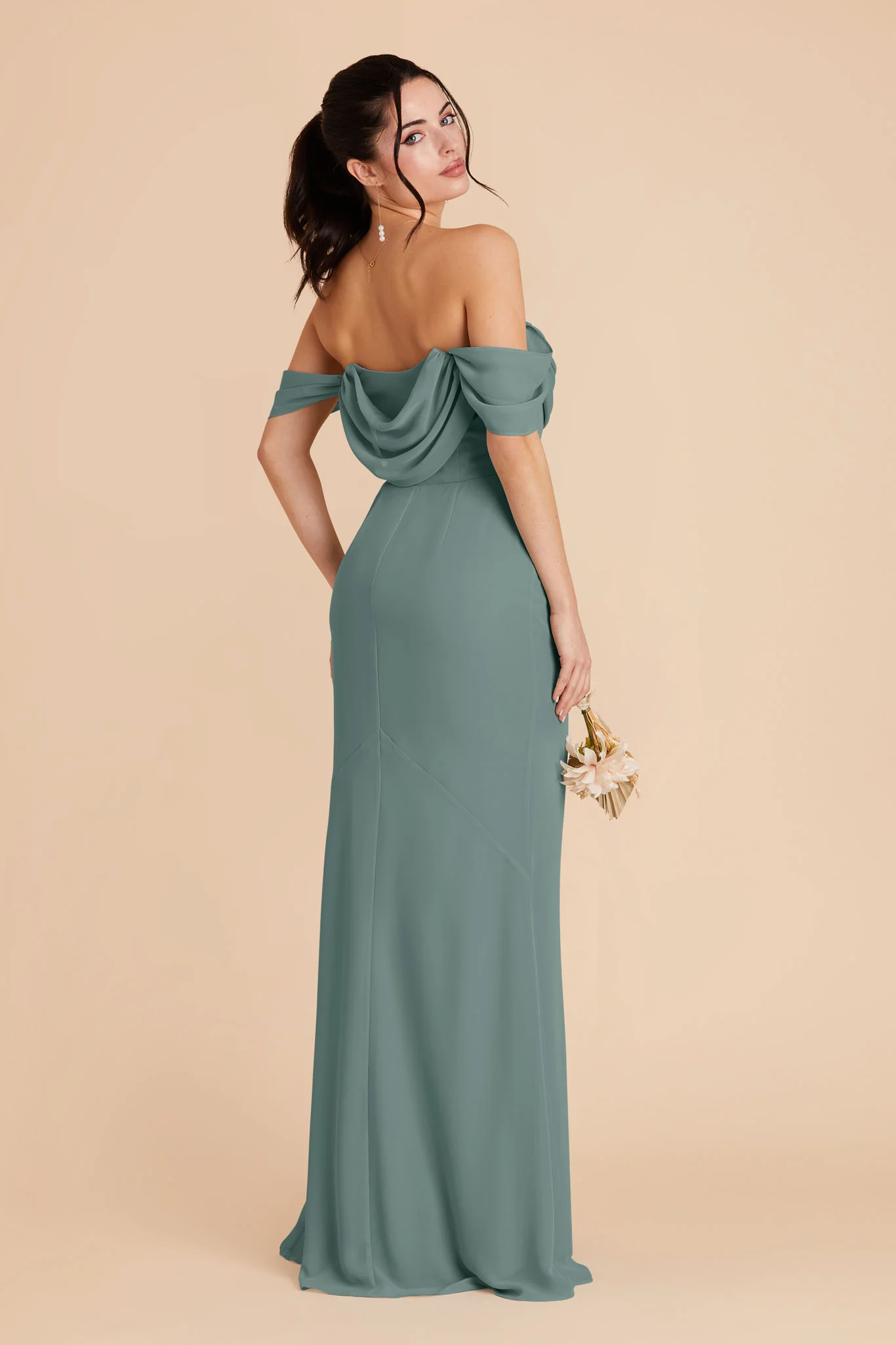 Mira Chiffon Dress - Sea Glass - Image 10
