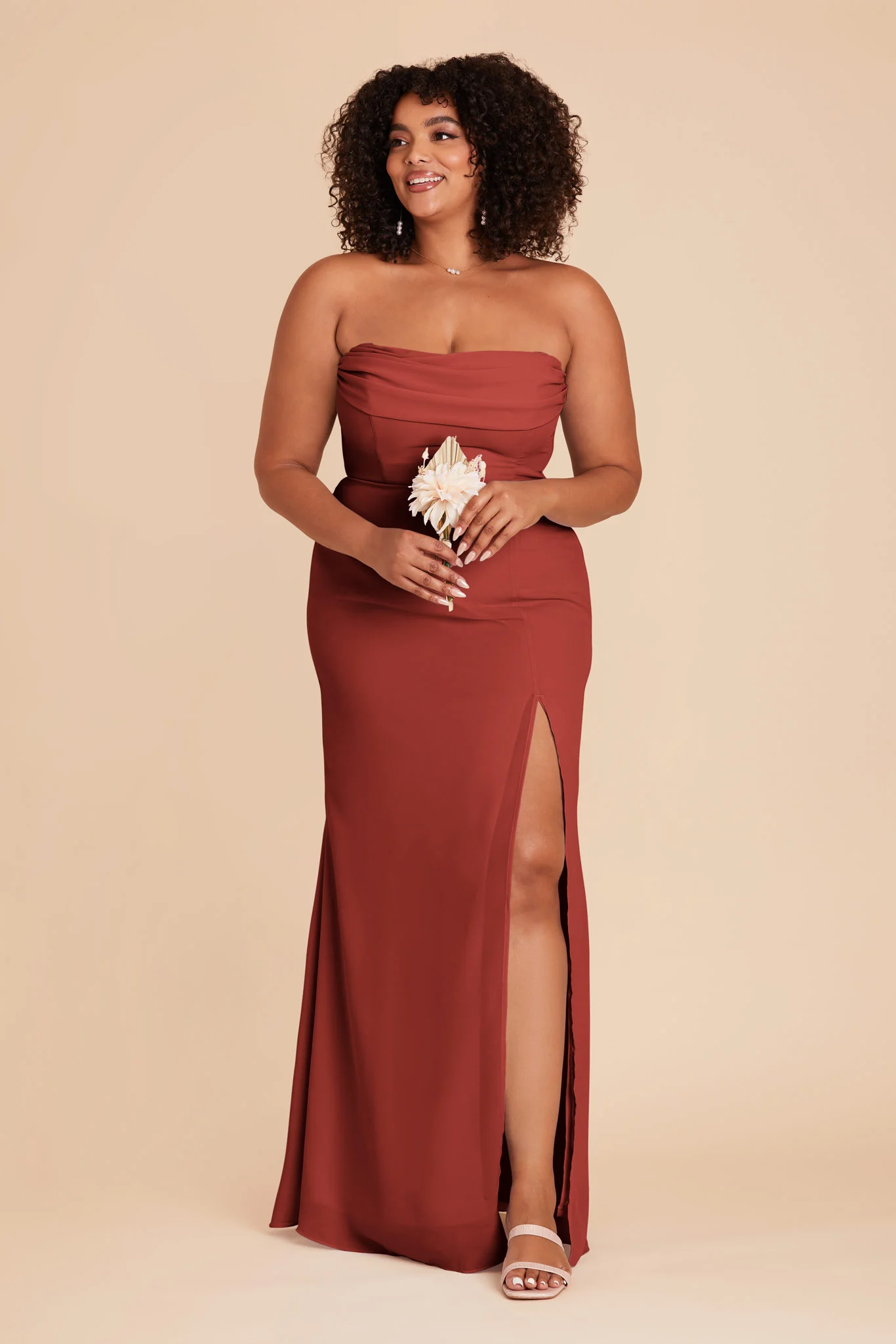 Mira Chiffon Dress - Spice - Image 5