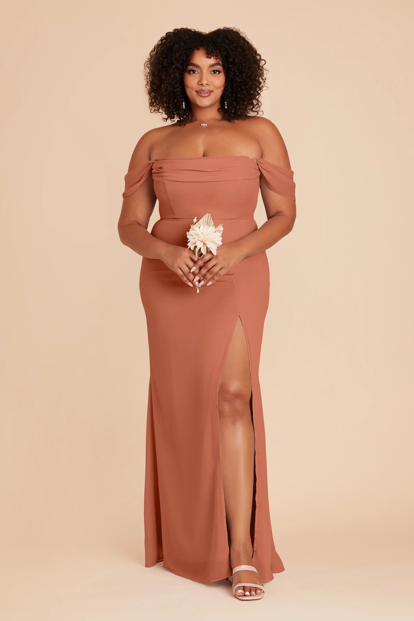 Mira Chiffon Dress - Terracotta - Image 12