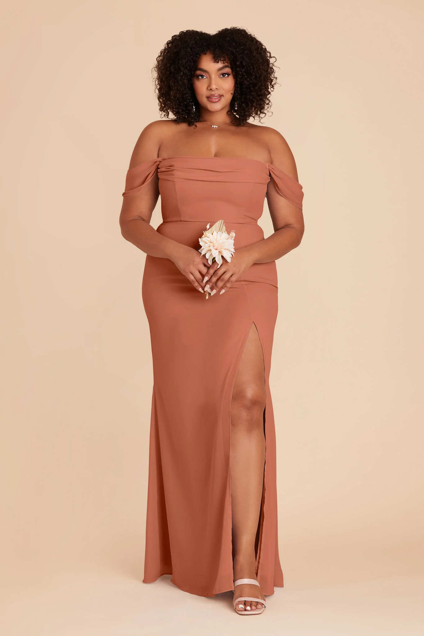 Mira Chiffon Dress - Terracotta - Image 14